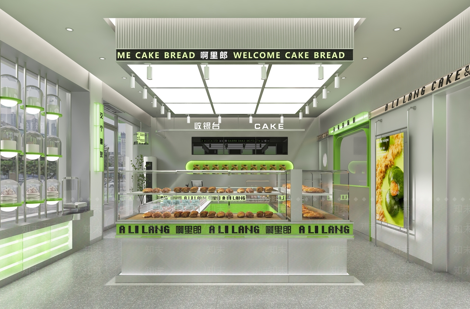 现代甜品面包店3D模型下载【ID:1126537610】