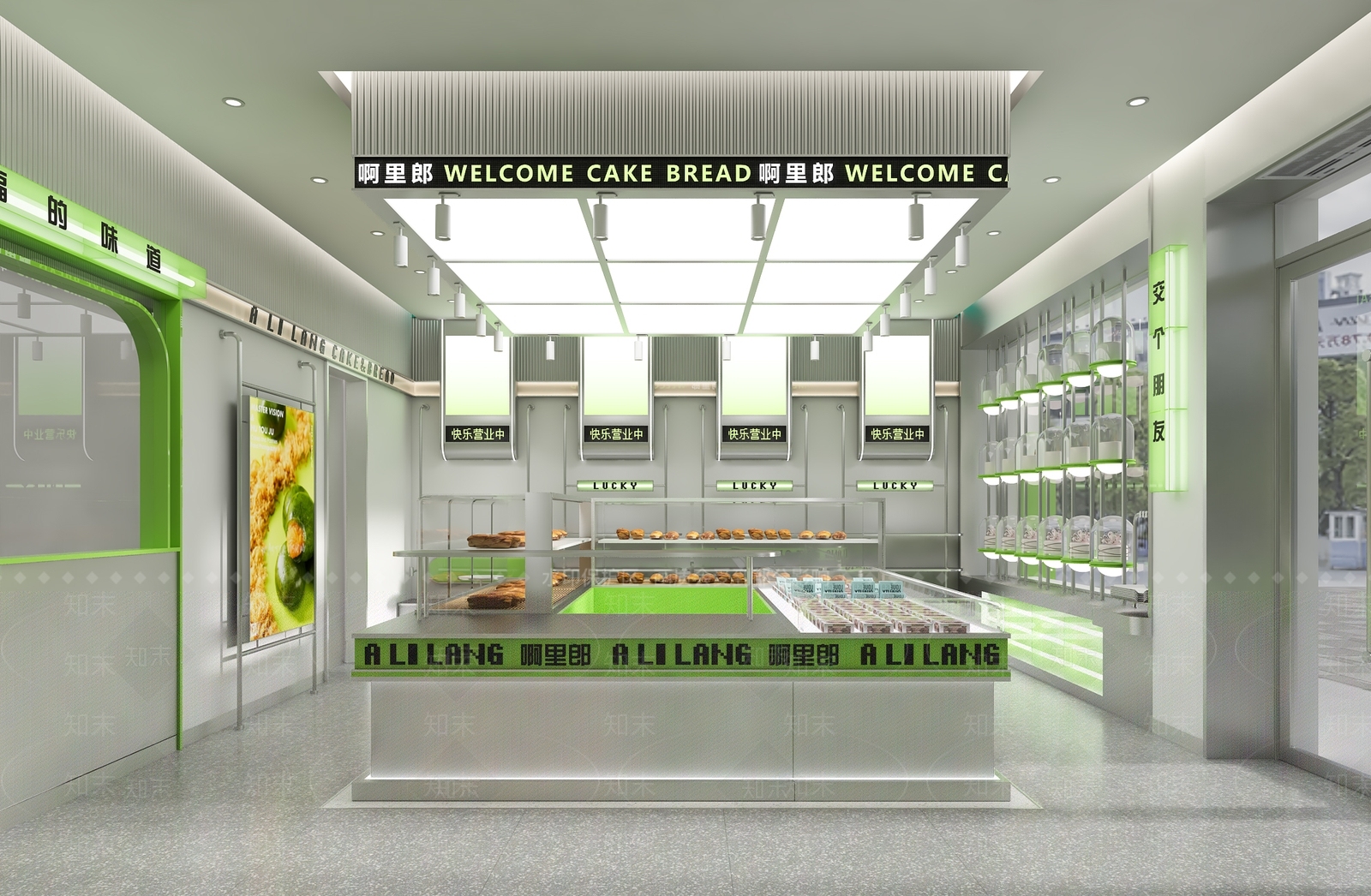 现代甜品面包店3D模型下载【ID:1126537610】