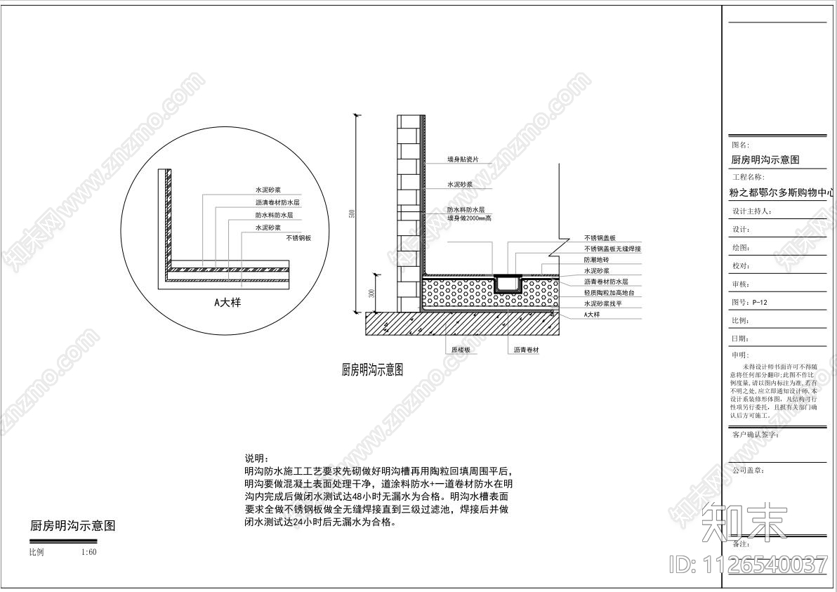 鄂尔多斯购物广场店cad施工图下载【ID:1126540037】