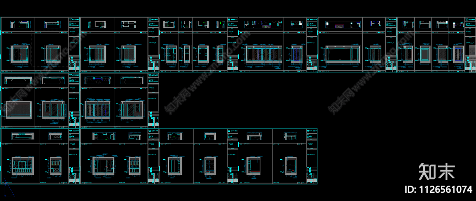 中式复式Loft公寓施工图下载【ID:1126561074】