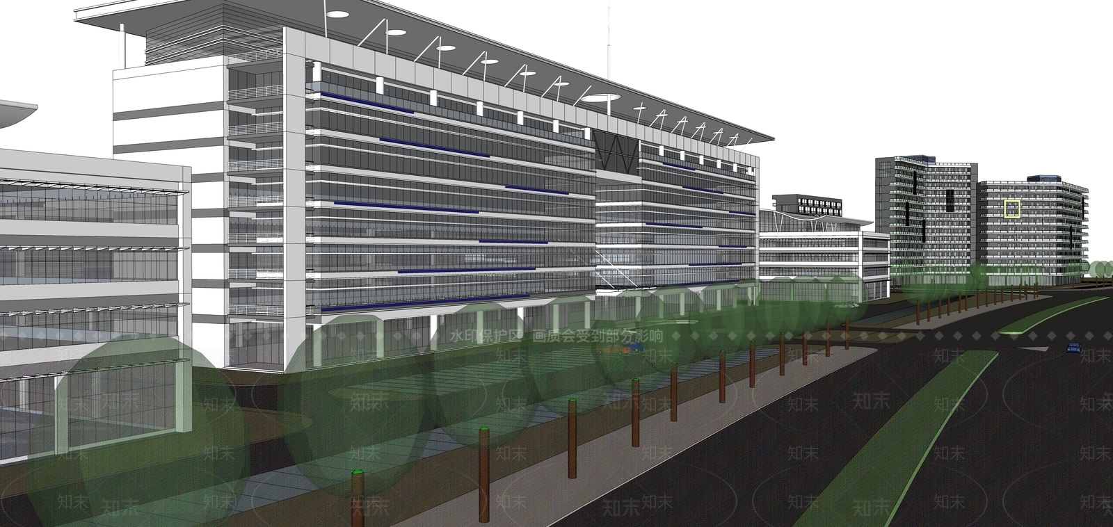 现代医疗建筑SU模型下载【ID:1126561127】