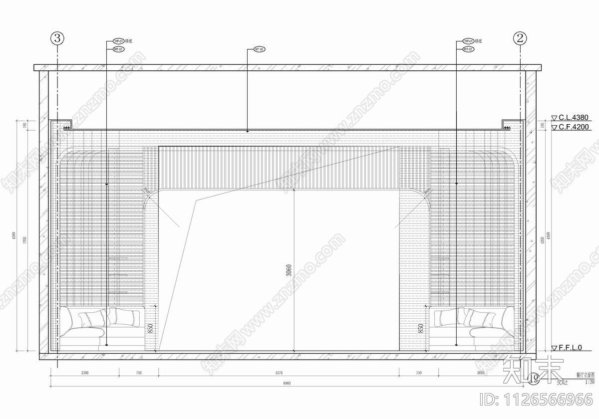 3000㎡四层售楼处及会所CADcad施工图下载【ID:1126566966】