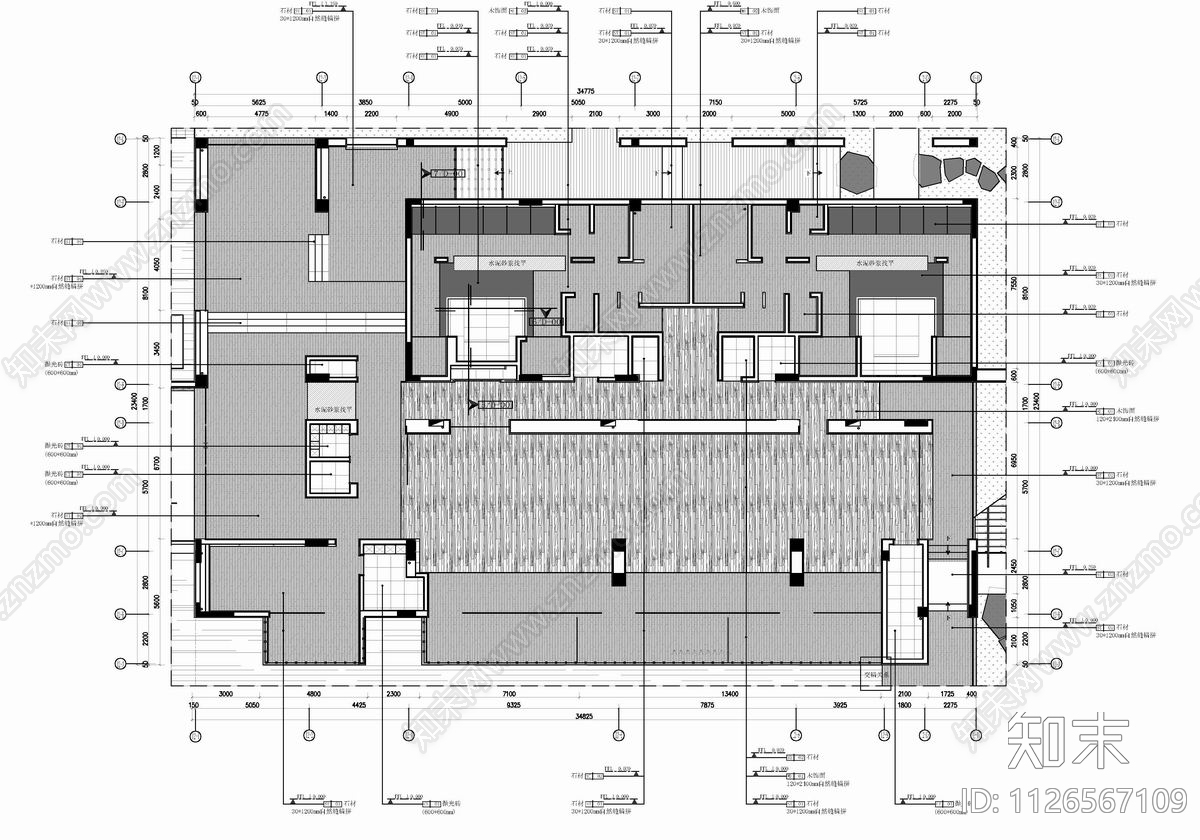 2000㎡健身休闲娱乐会所CADcad施工图下载【ID:1126567109】