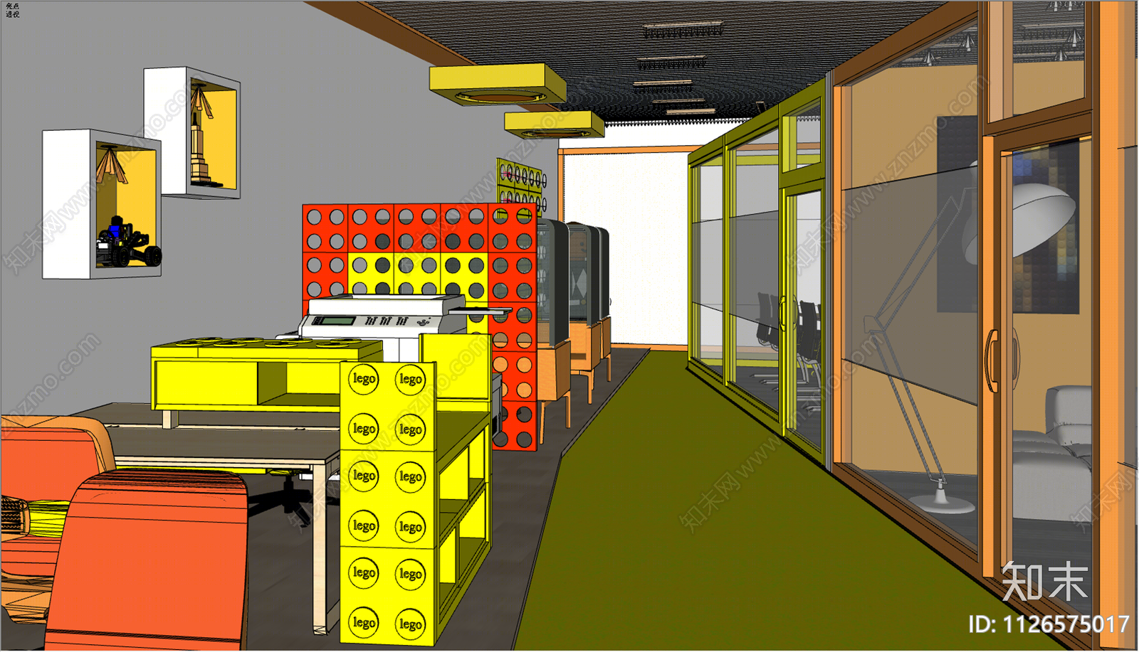 现代乐高公共办公区SU模型下载【ID:1126575017】