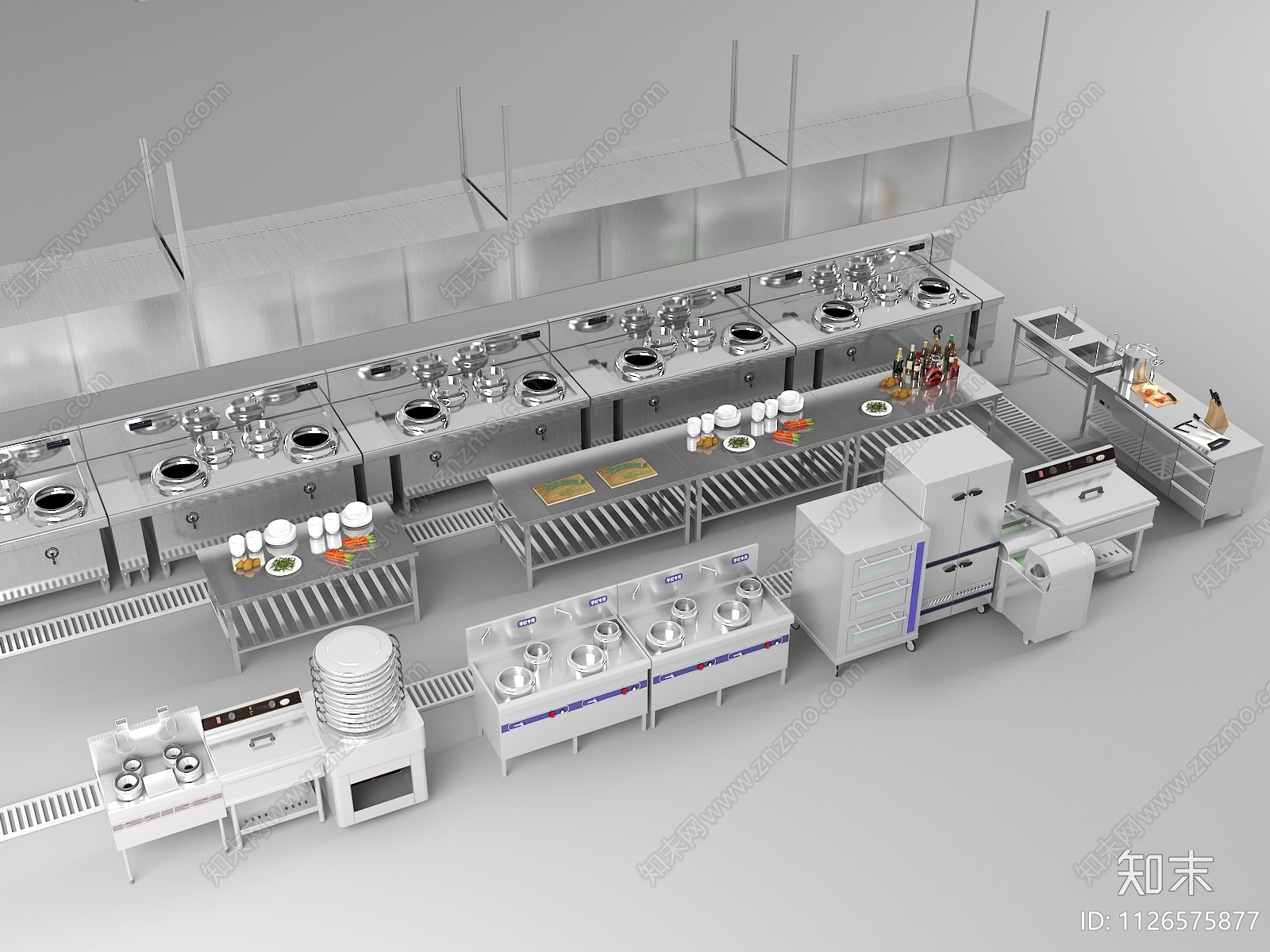 现代后厨3D模型下载【ID:1126575877】