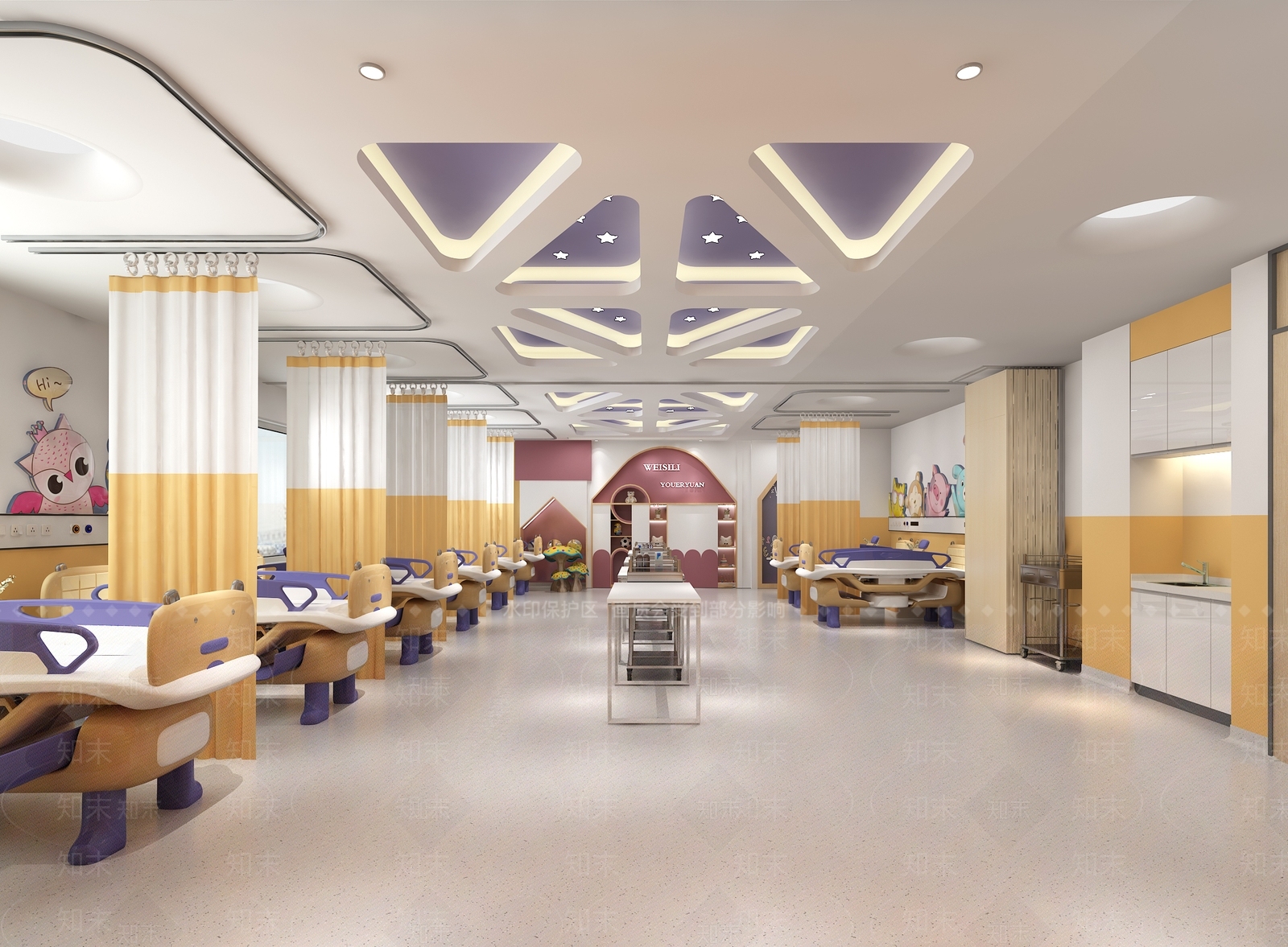 现代儿童医院病房3D模型下载【ID:1126578056】