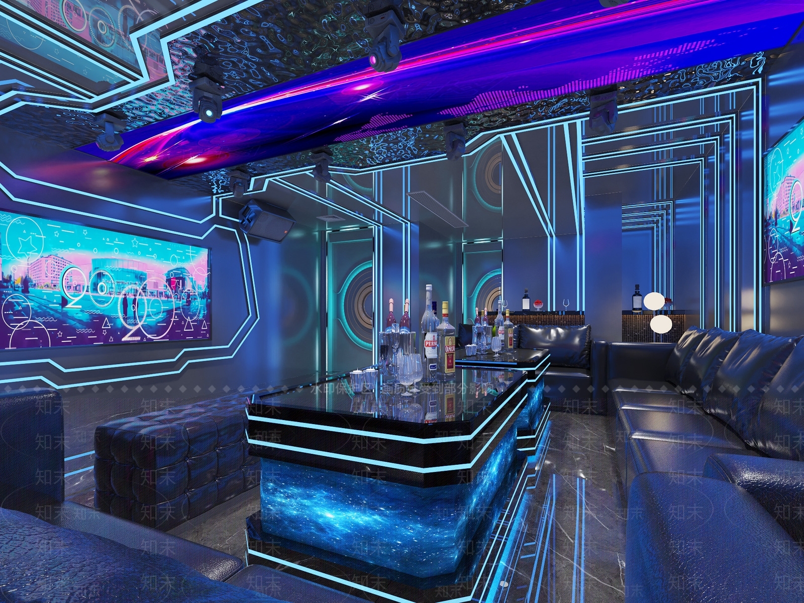 现代KTV包厢3D模型下载【ID:1126581595】