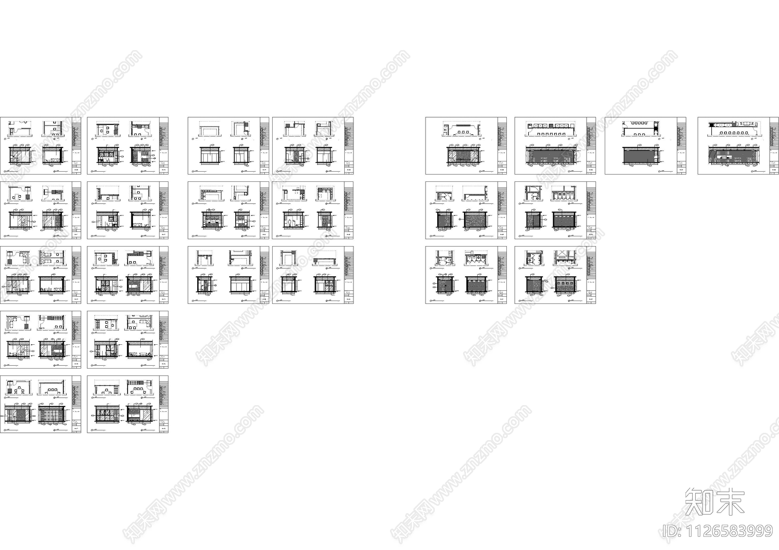 现代办公空间立面图施工图下载【ID:1126583999】