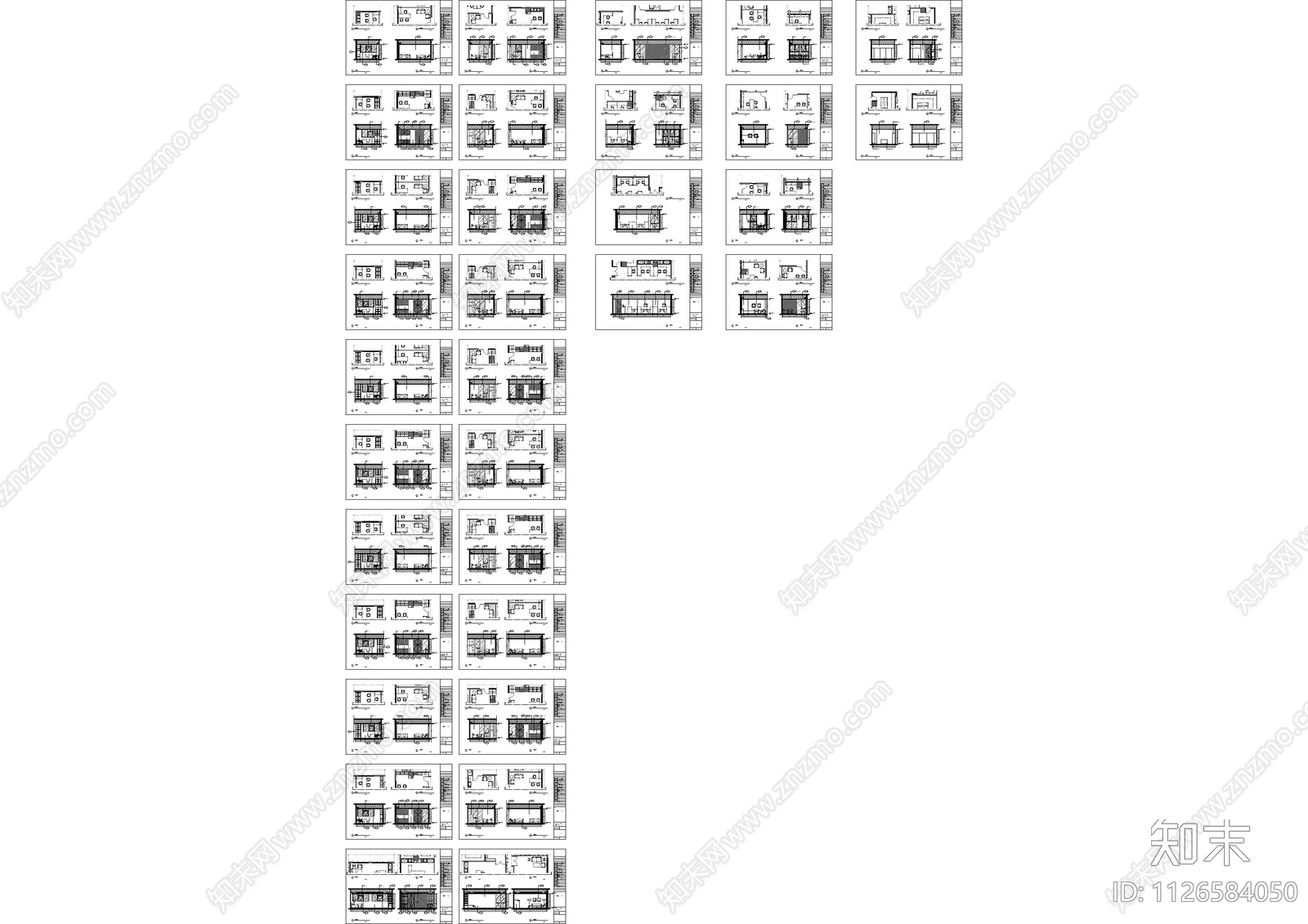 现代办公室立面图cad施工图下载【ID:1126584050】