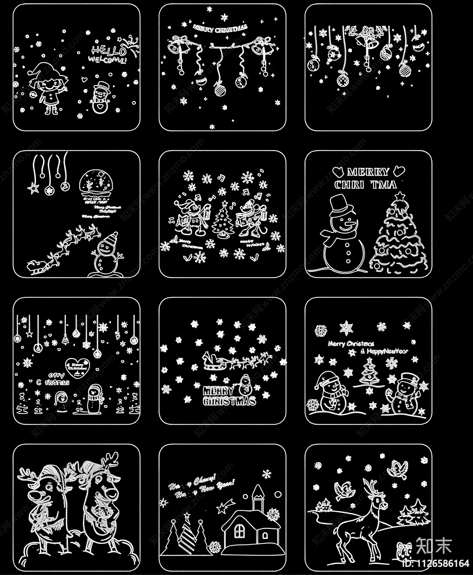 圣诞老人CAD图案施工图下载【ID:1126586164】