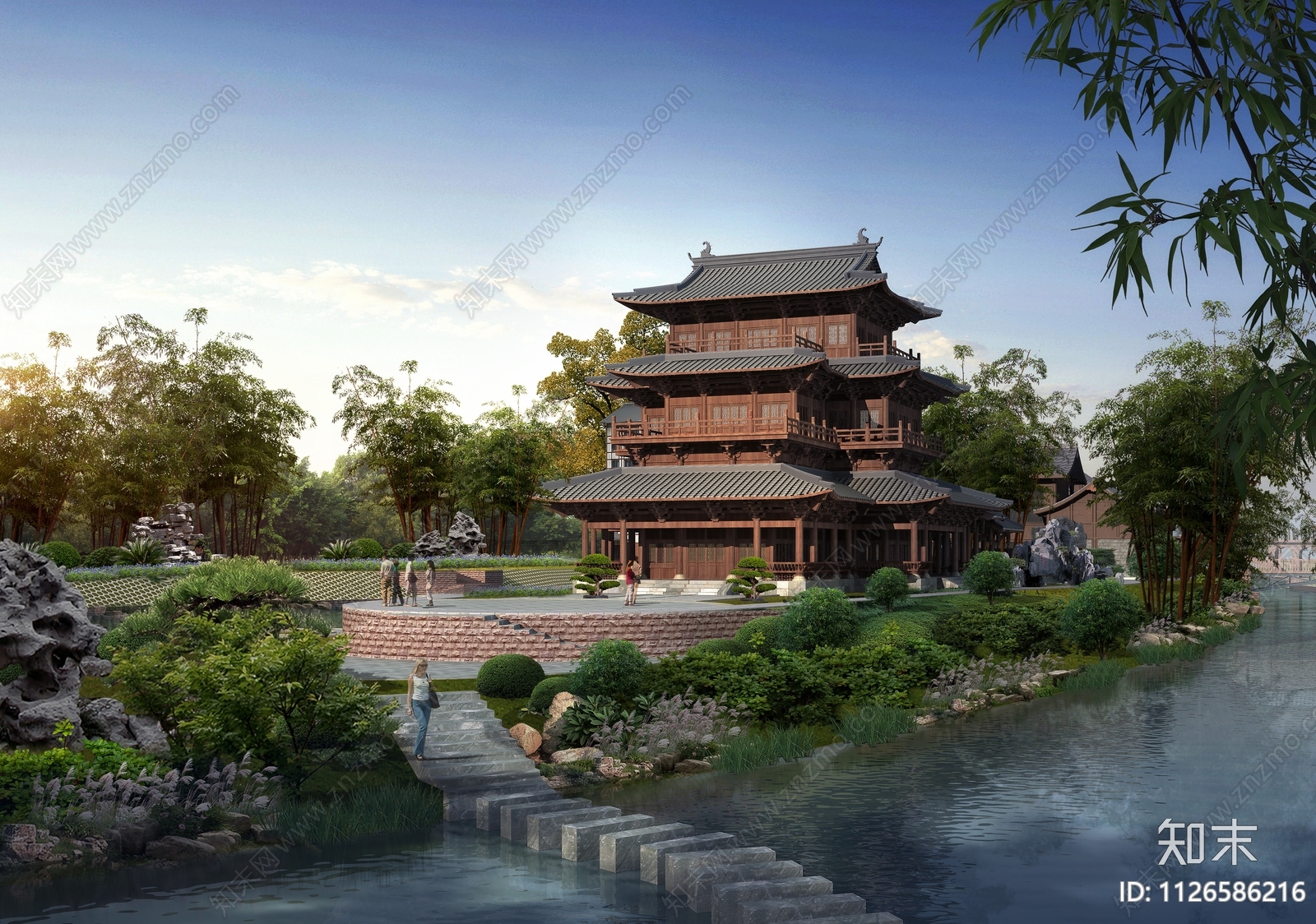 古建建筑园林景观效果图PSD免抠贴图下载【ID:1126586216】_【知末网贴图库】