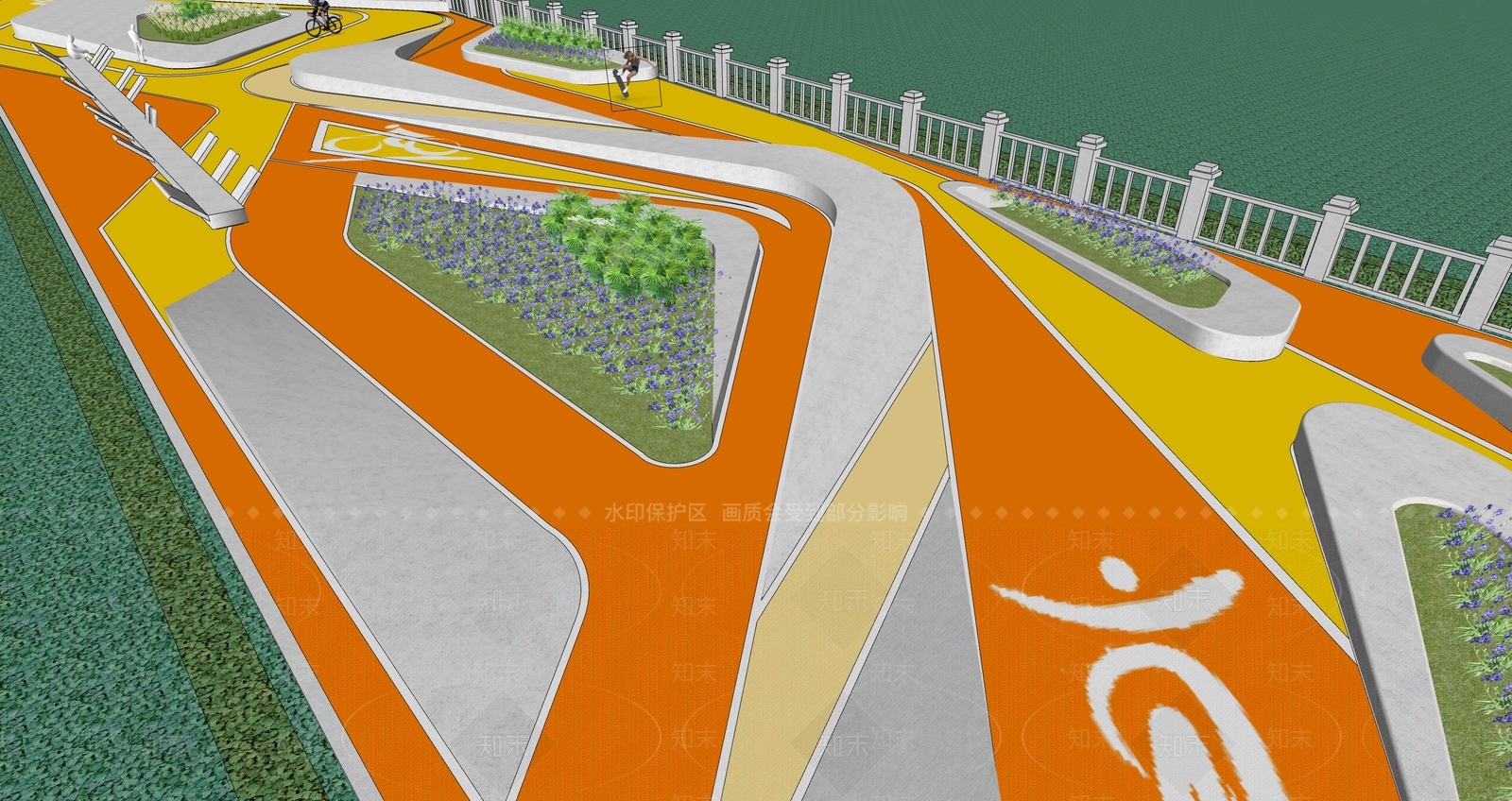 现代市政公园景观SU模型下载【ID:1126588814】