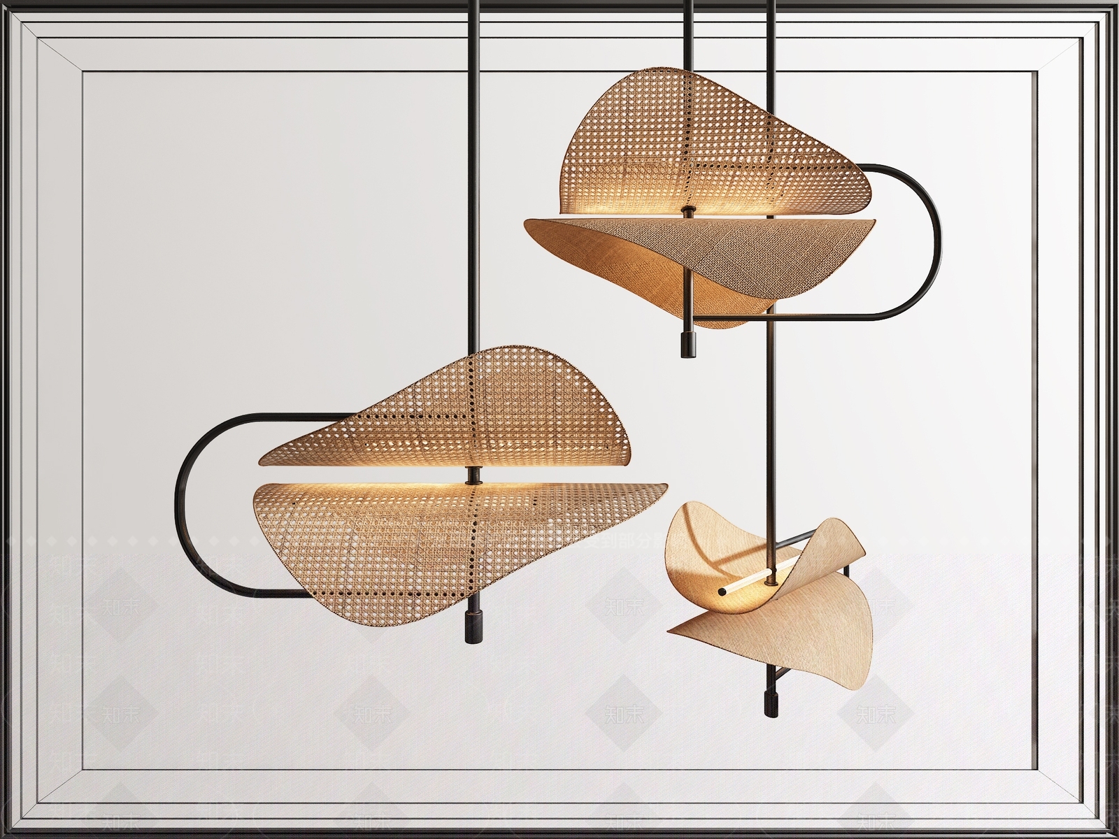 新中式编织吊灯3D模型下载【ID:1126593665】