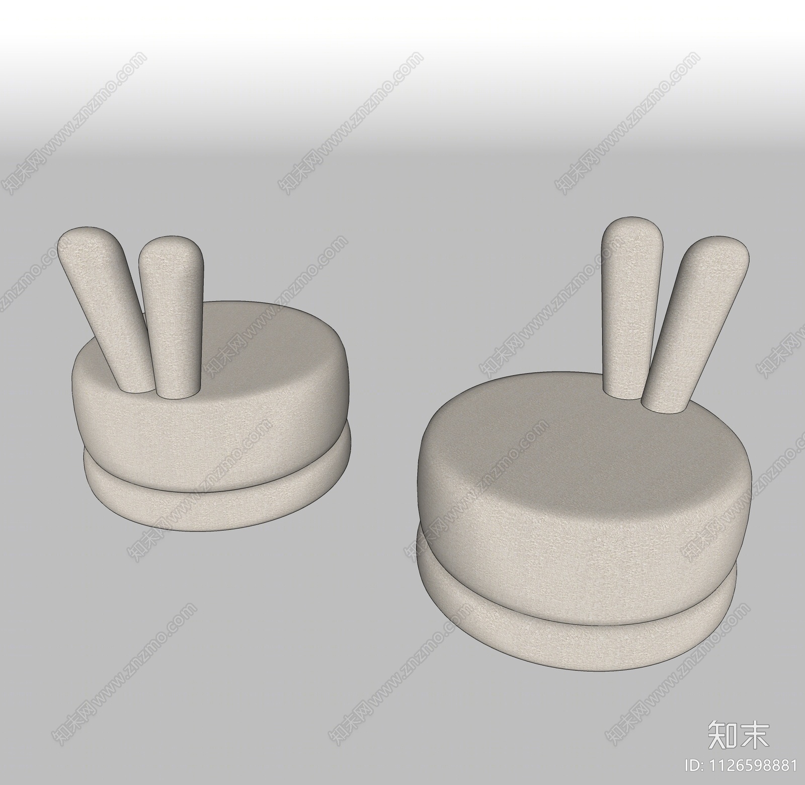现代儿童沙发凳SU模型下载【ID:1126598881】