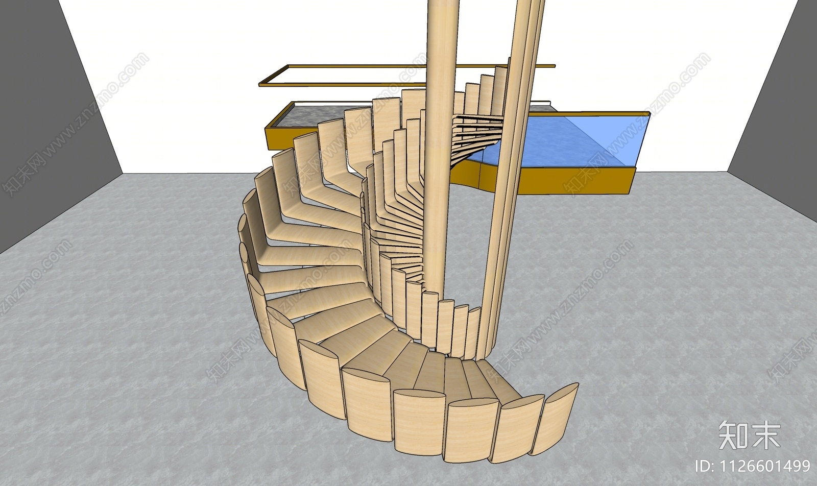 现代旋转楼梯SU模型下载【ID:1126601499】