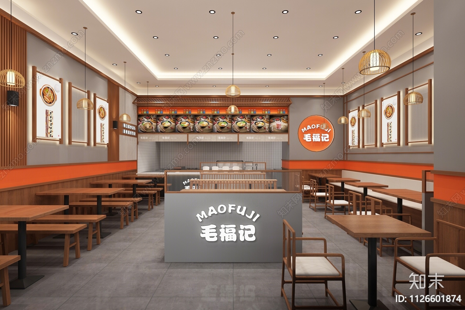 新中式快餐店3D模型下载【ID:1126601874】