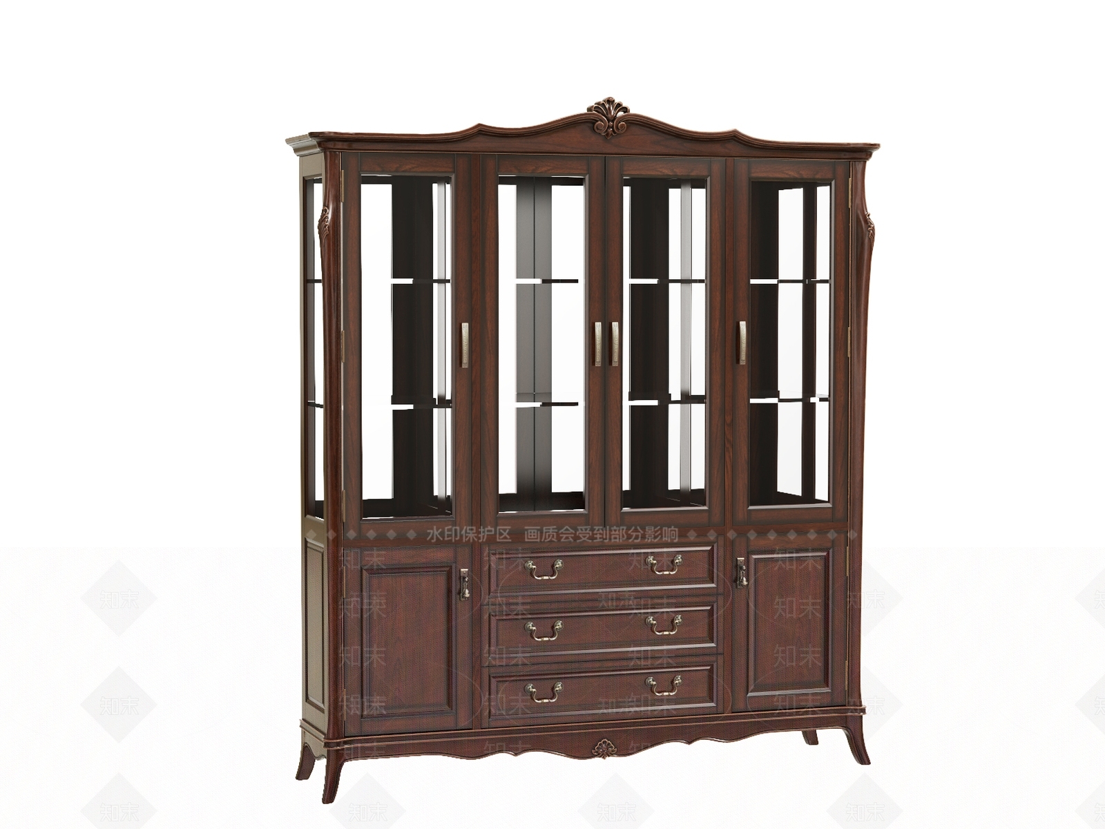 欧式古典酒柜3D模型下载【ID:1126602710】