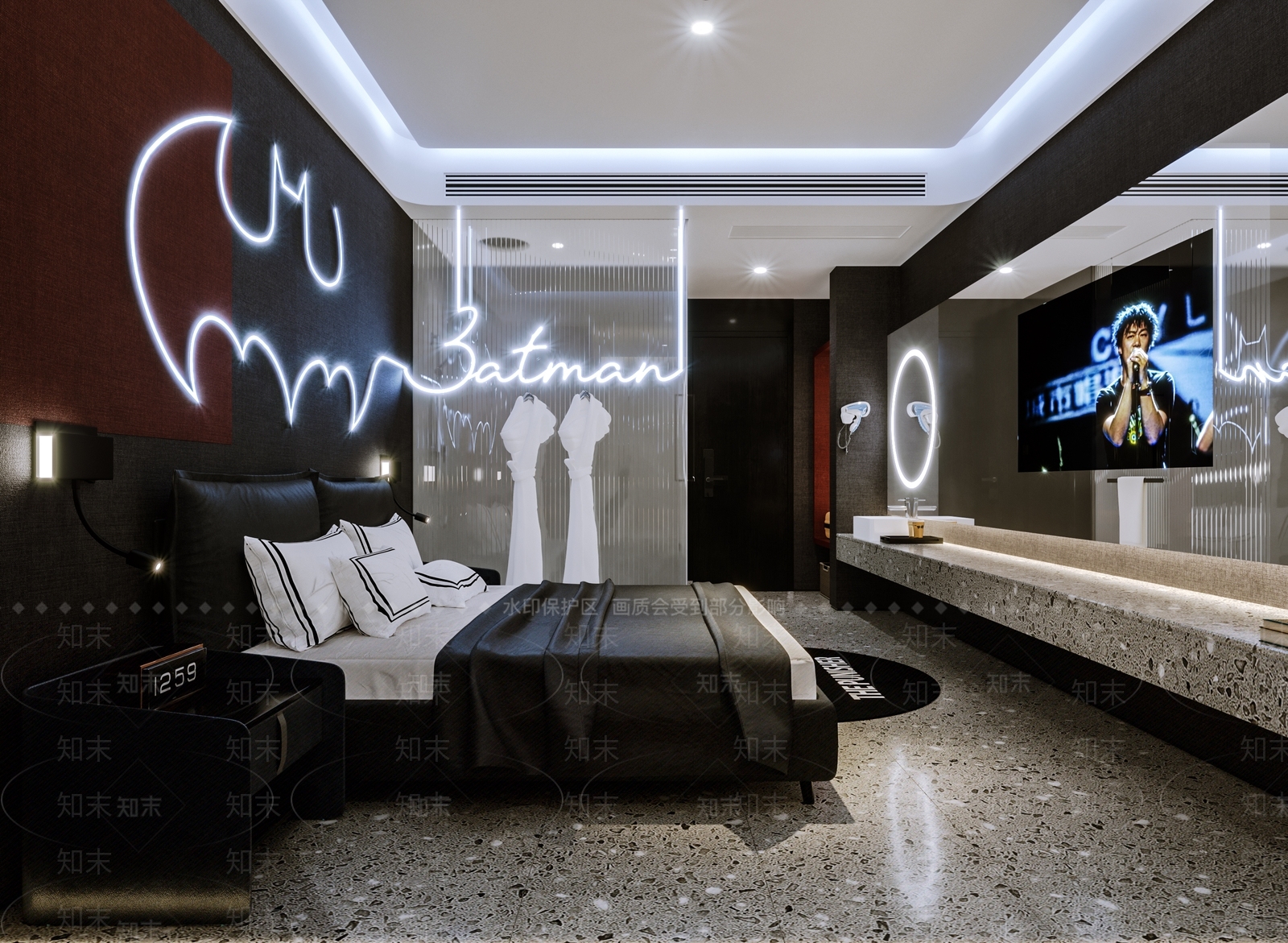 现代酒店客房3D模型下载【ID:1126683600】_知末3d模型网