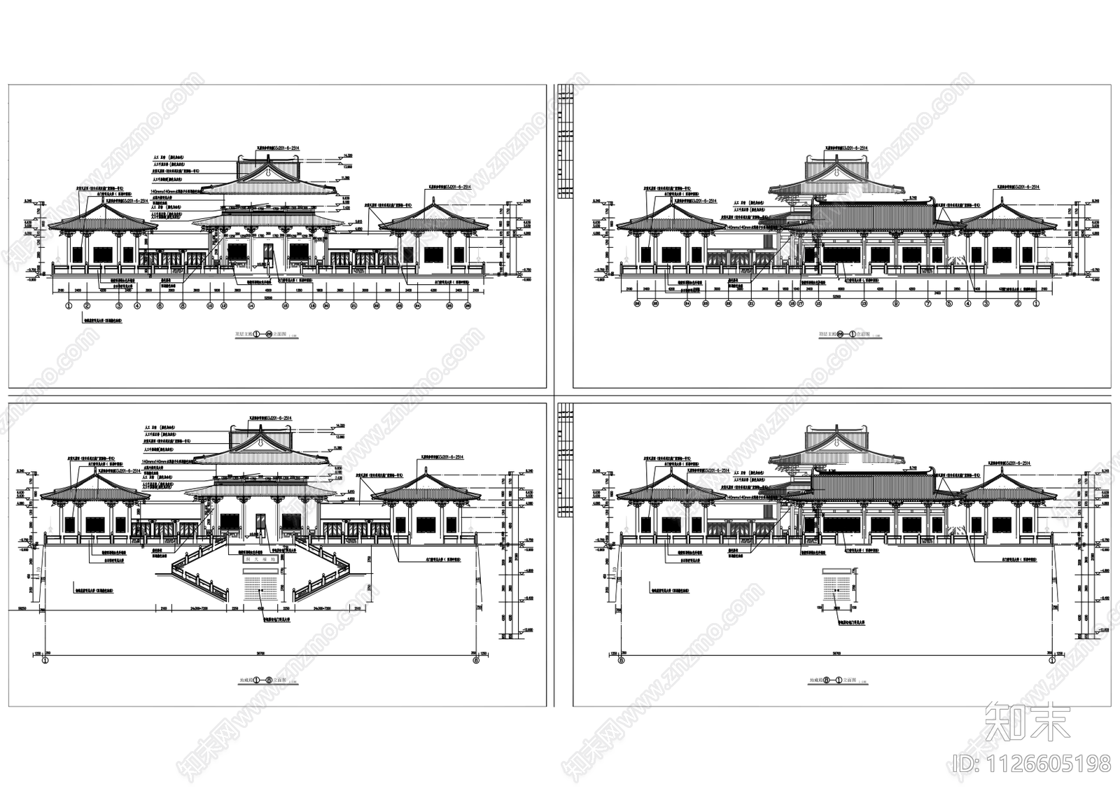 西来寺地藏殿cad施工图下载【ID:1126605198】