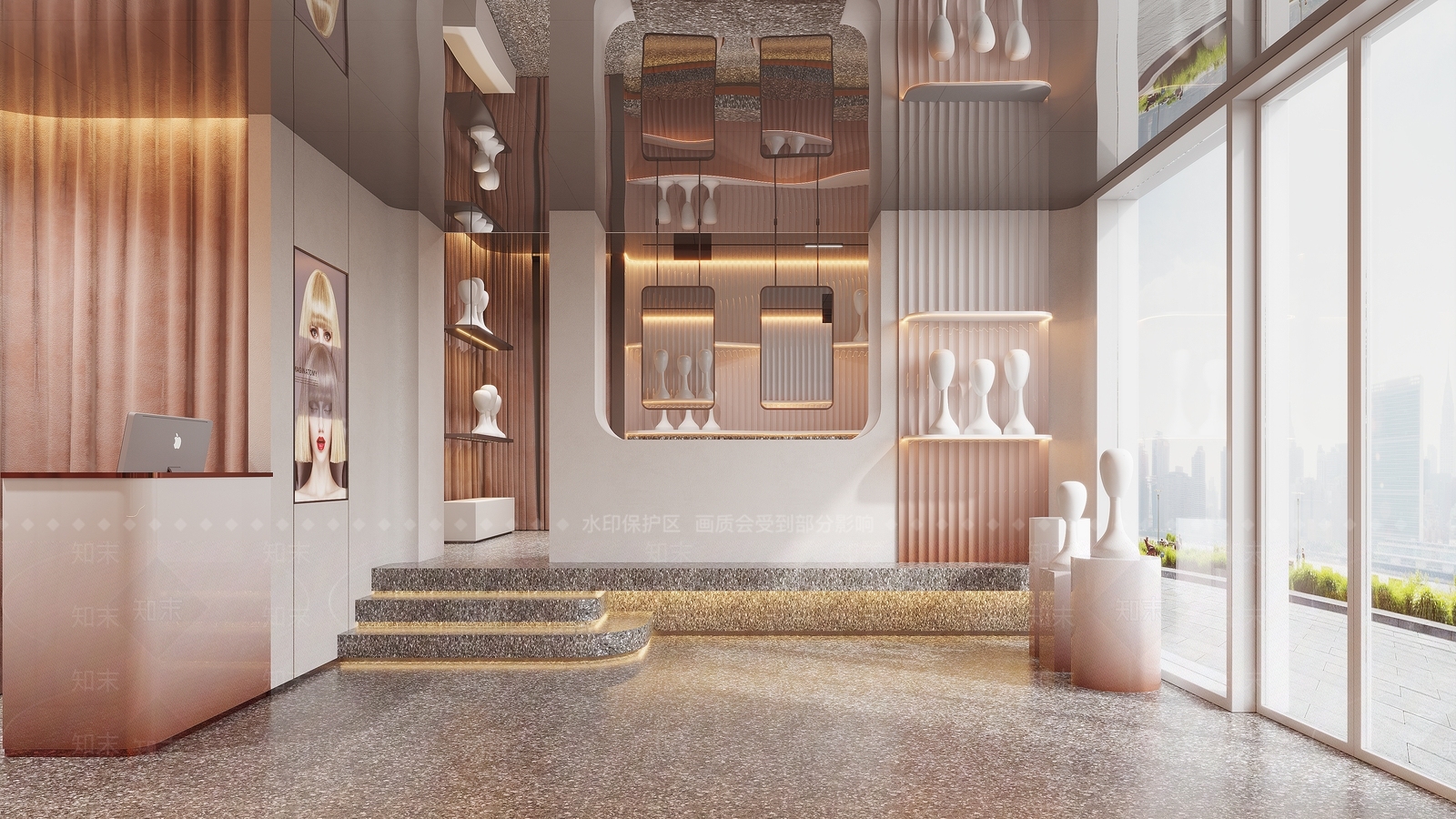 现代假发店3D模型下载【ID:1126606355】