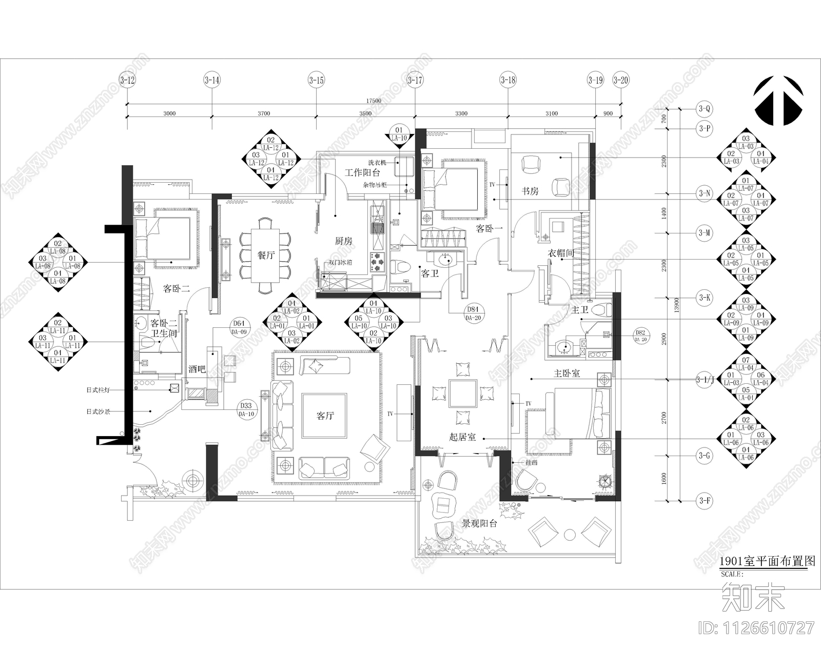 SU样板房住宅透视模型图片_装饰装修_建筑空间-图行天下素材网