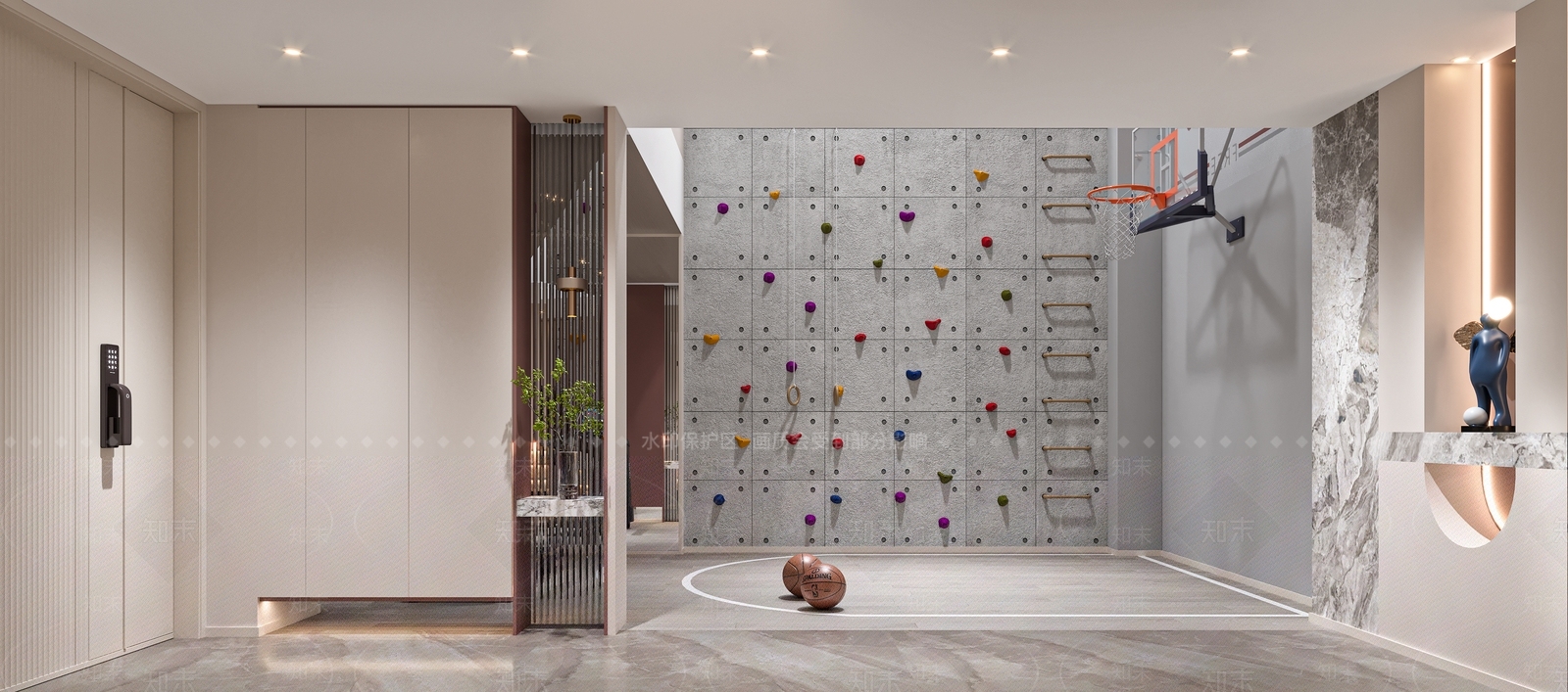 现代室内篮球场3D模型下载【ID:1126611611】