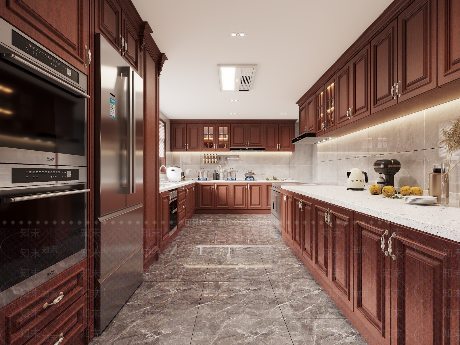 欧式古典厨房3D模型下载【ID:1126612466】