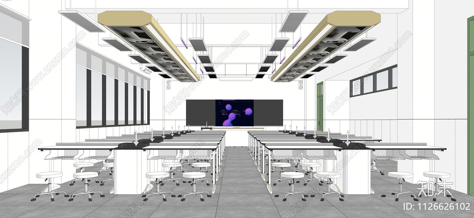 现代化学教室SU模型下载【ID:1126626102】