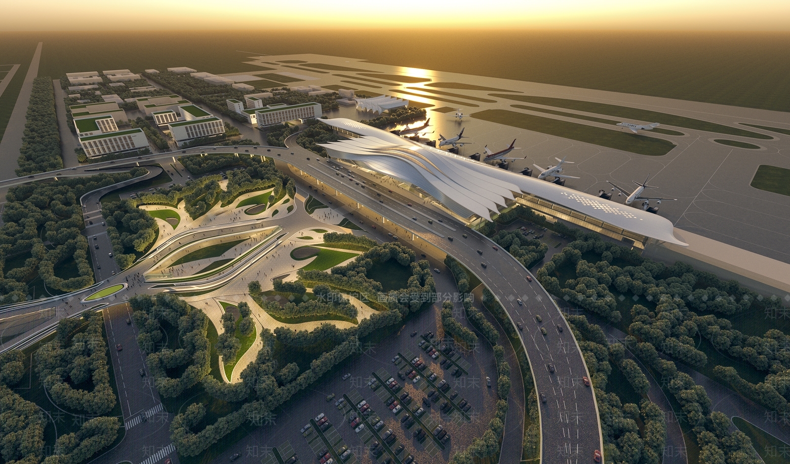 现代飞机场3D模型下载【ID:1126638662】
