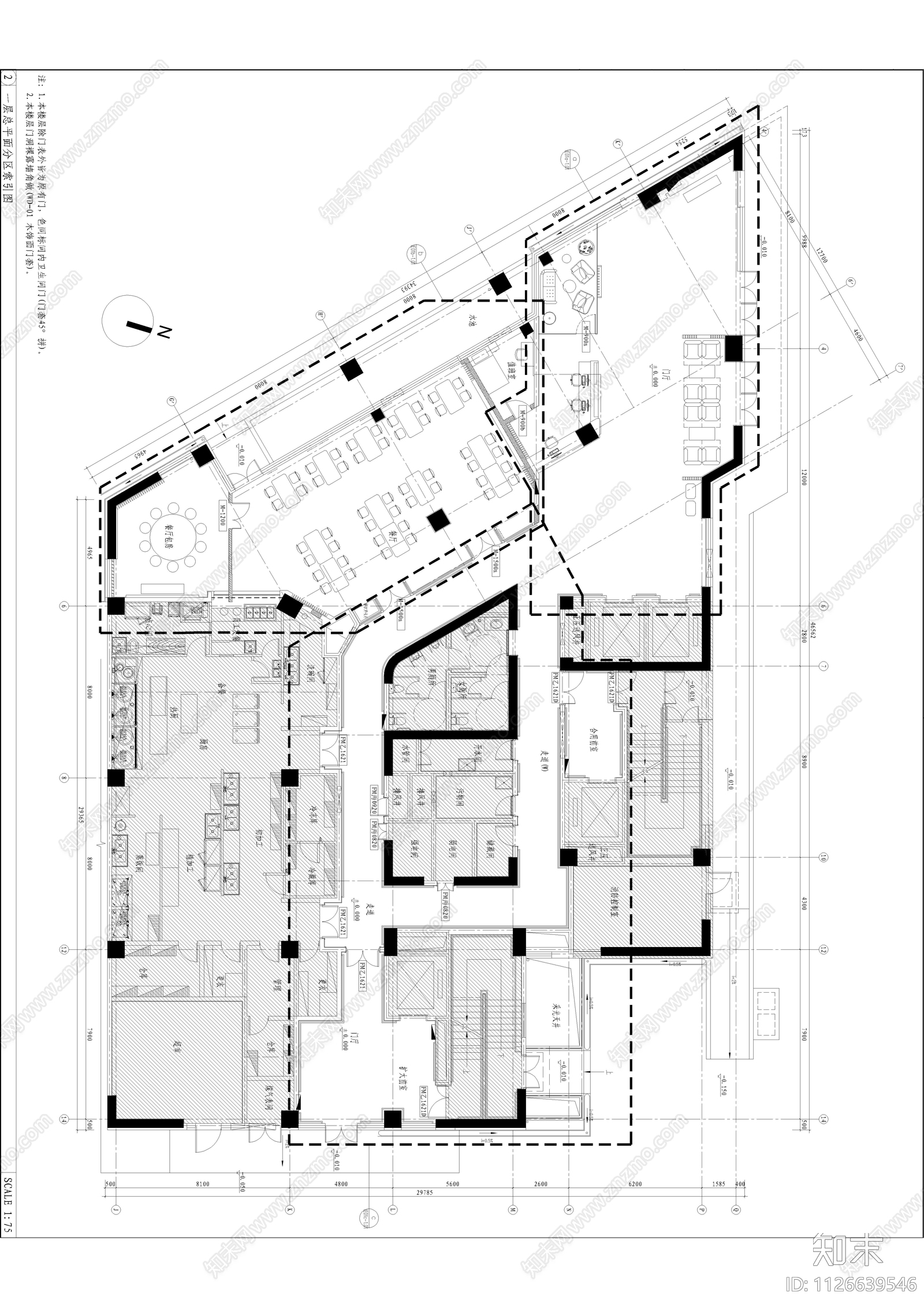 现代简约养老院施工图下载【ID:1126639546】