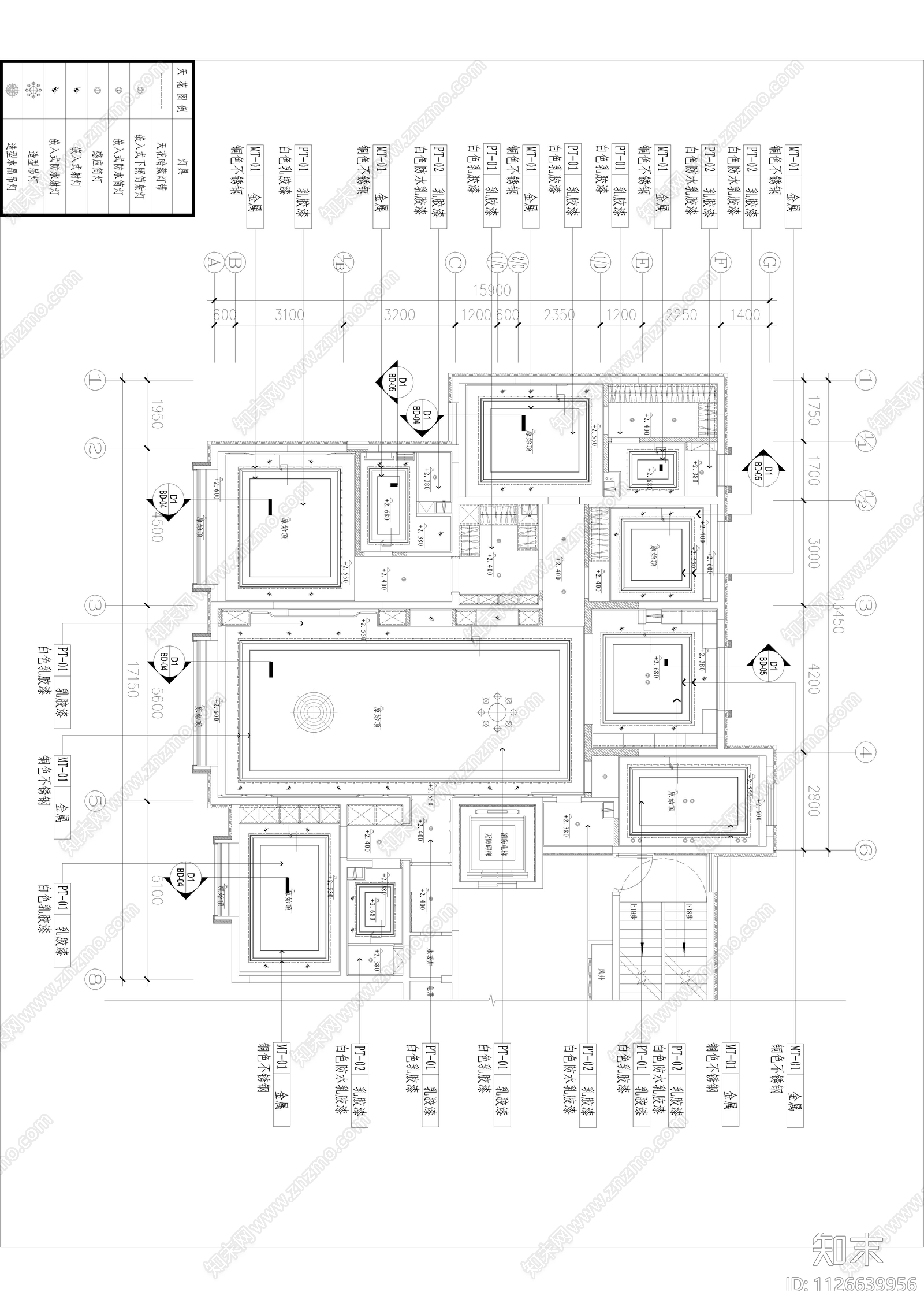 150平新古典家装cad施工图下载【ID:1126639956】