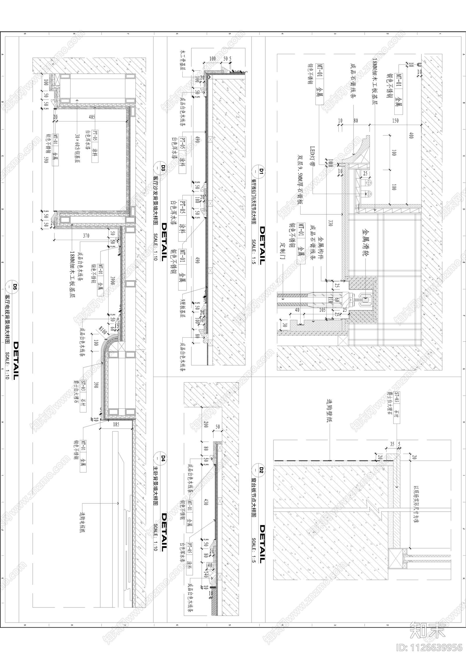 150平新古典家装cad施工图下载【ID:1126639956】