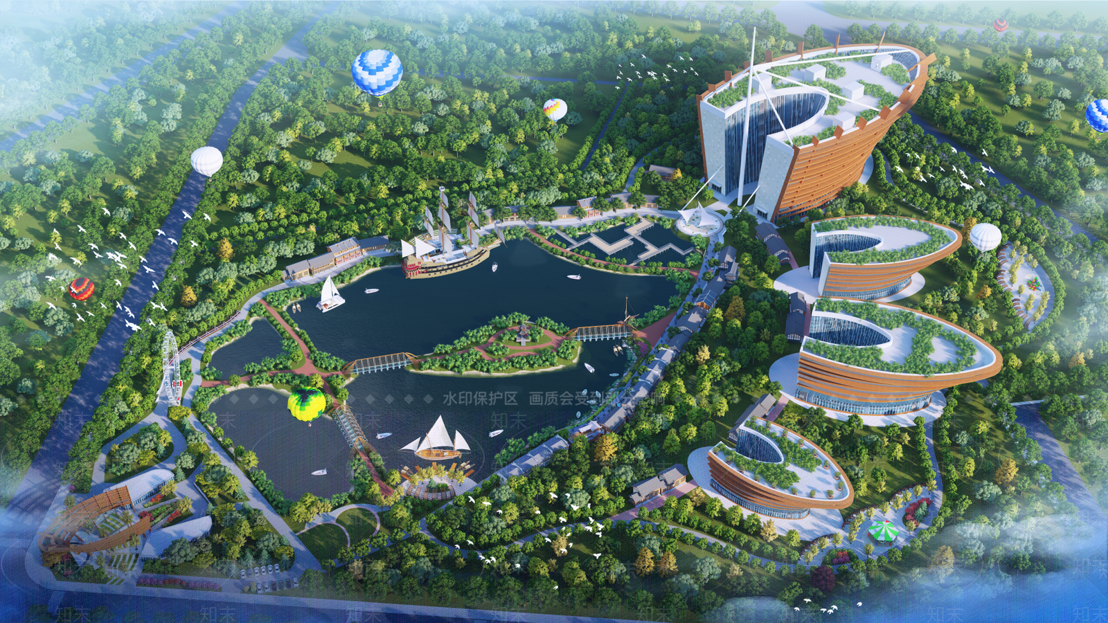 现代郑和文化公园景观SU模型下载【ID:1126640400】