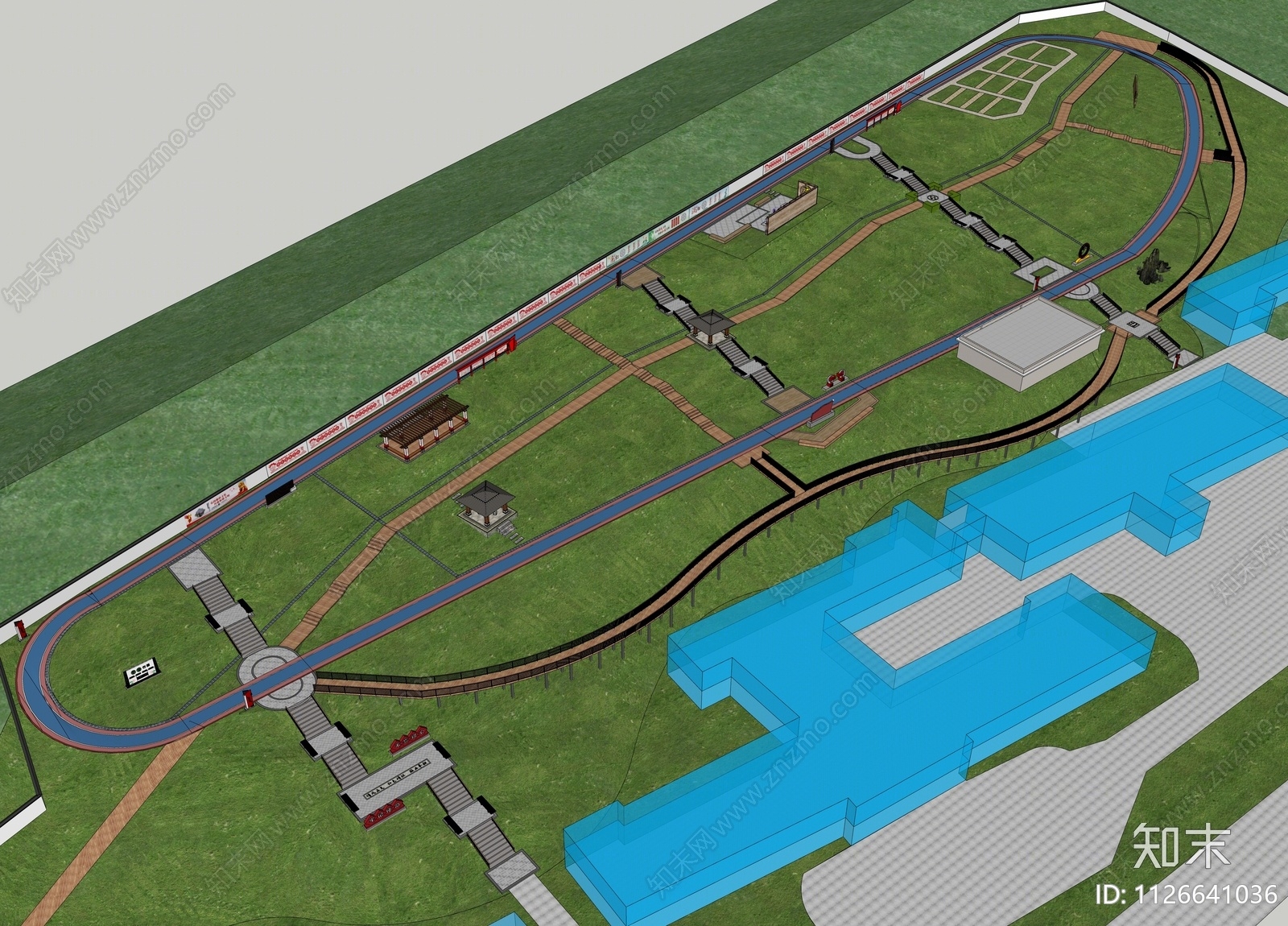 现代党建公园景观SU模型下载【ID:1126641036】