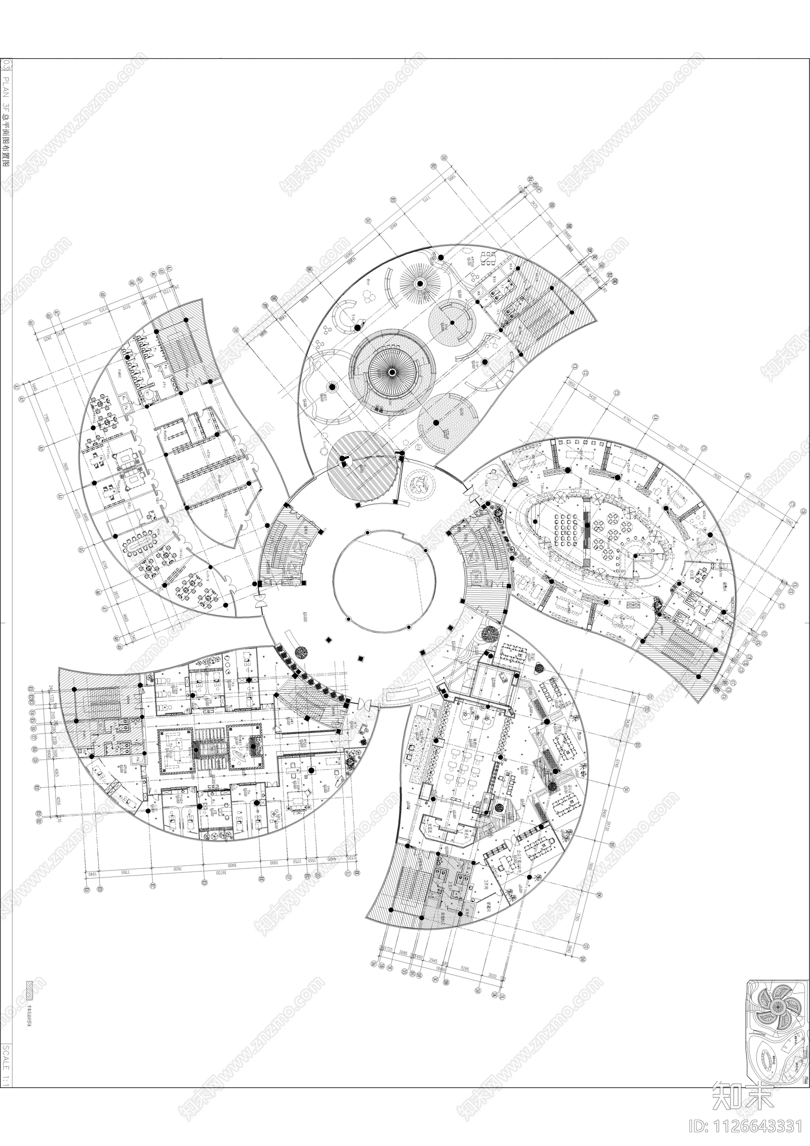 新中式养身会所cad施工图下载【ID:1126643331】