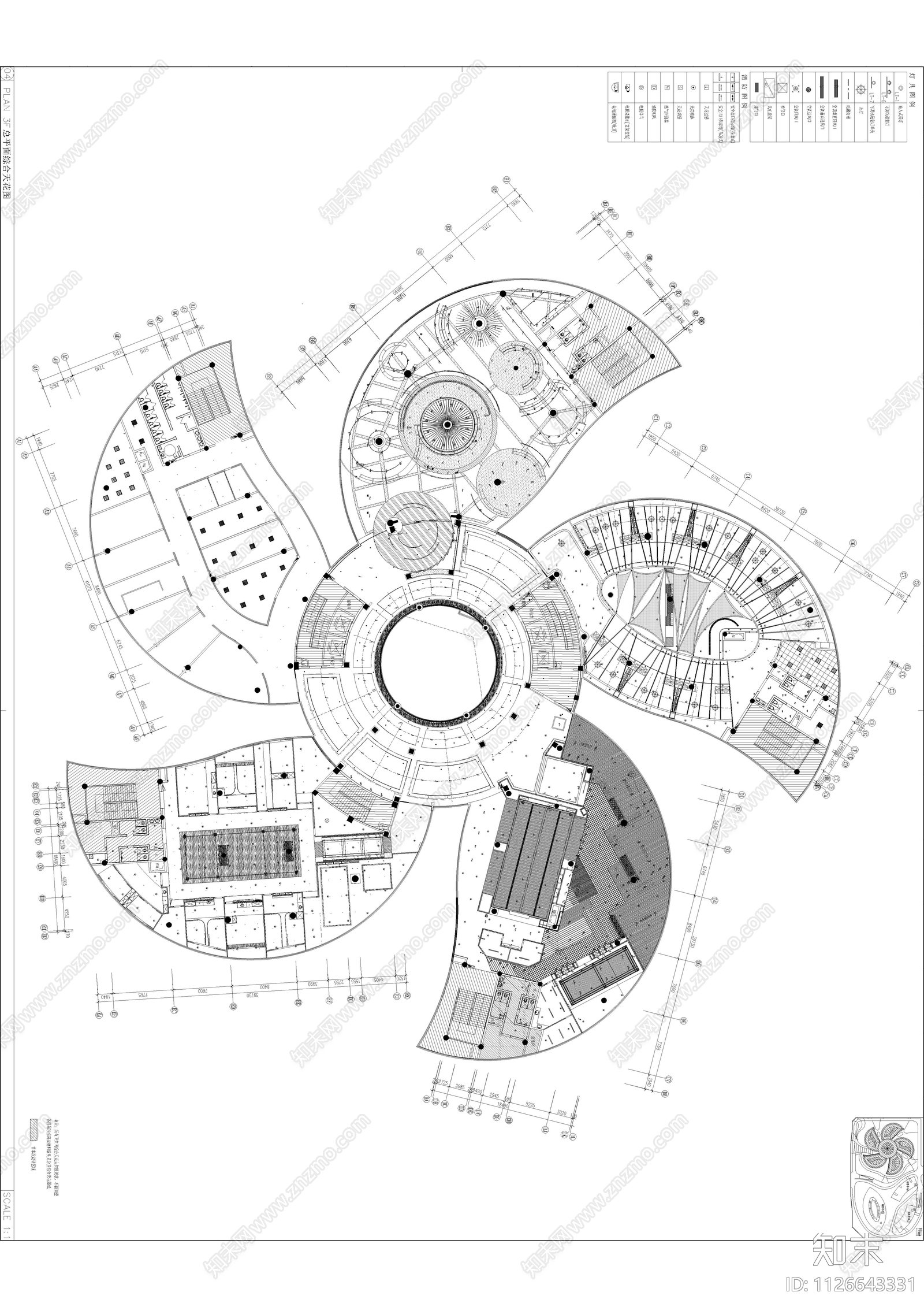 新中式养身会所cad施工图下载【ID:1126643331】