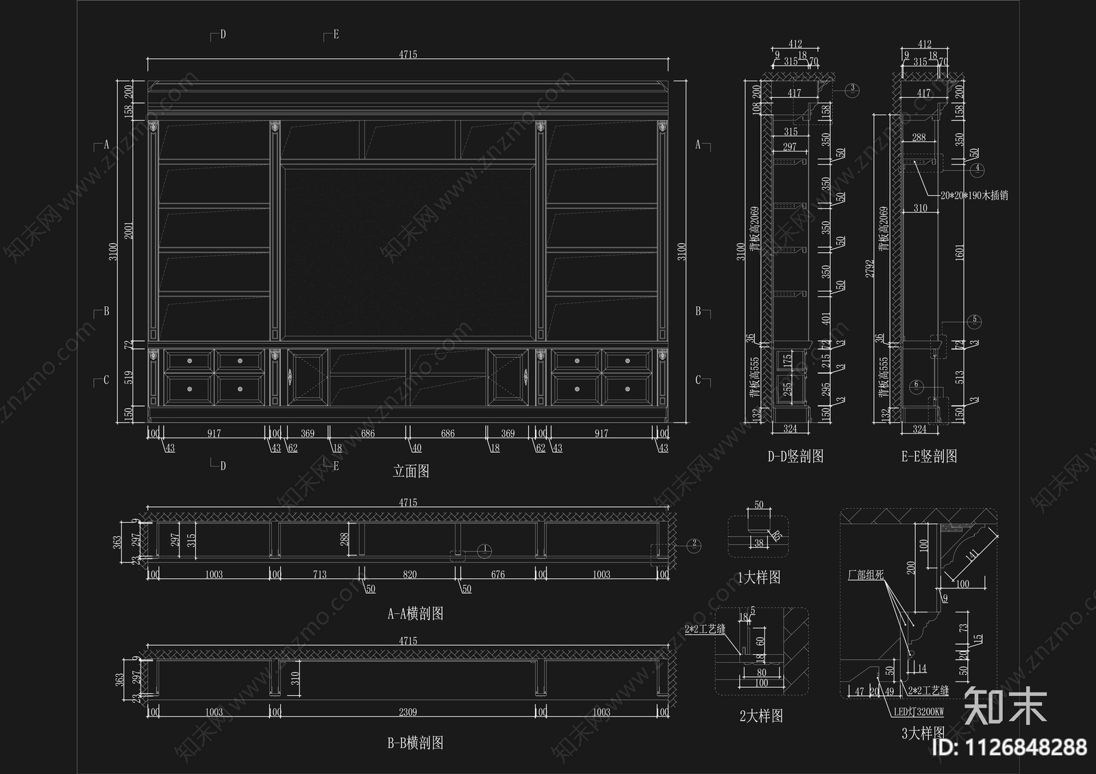 现代简约全屋定制家居CADcad施工图下载【ID:1126848288】