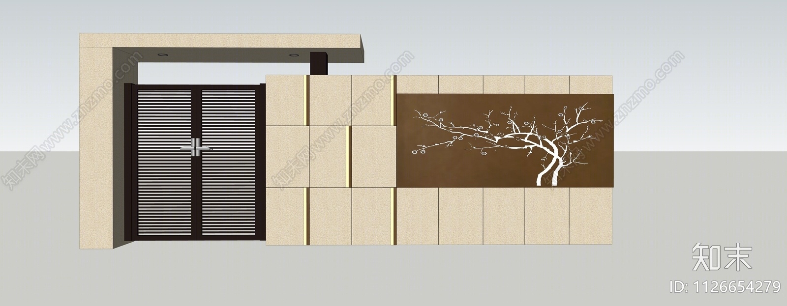 现代庭院门SU模型下载【ID:1126654279】