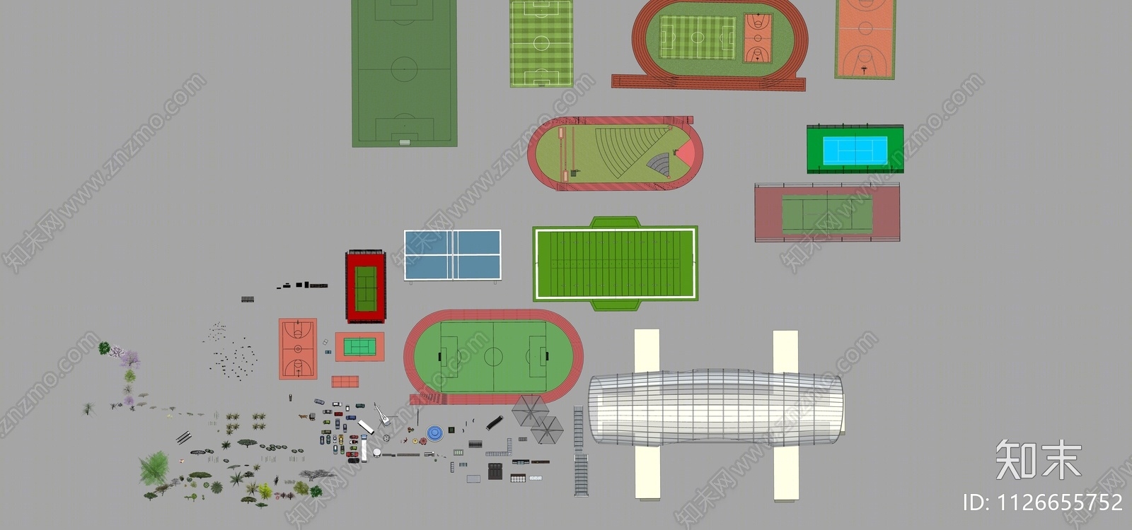 现代足球场SU模型下载【ID:1126655752】