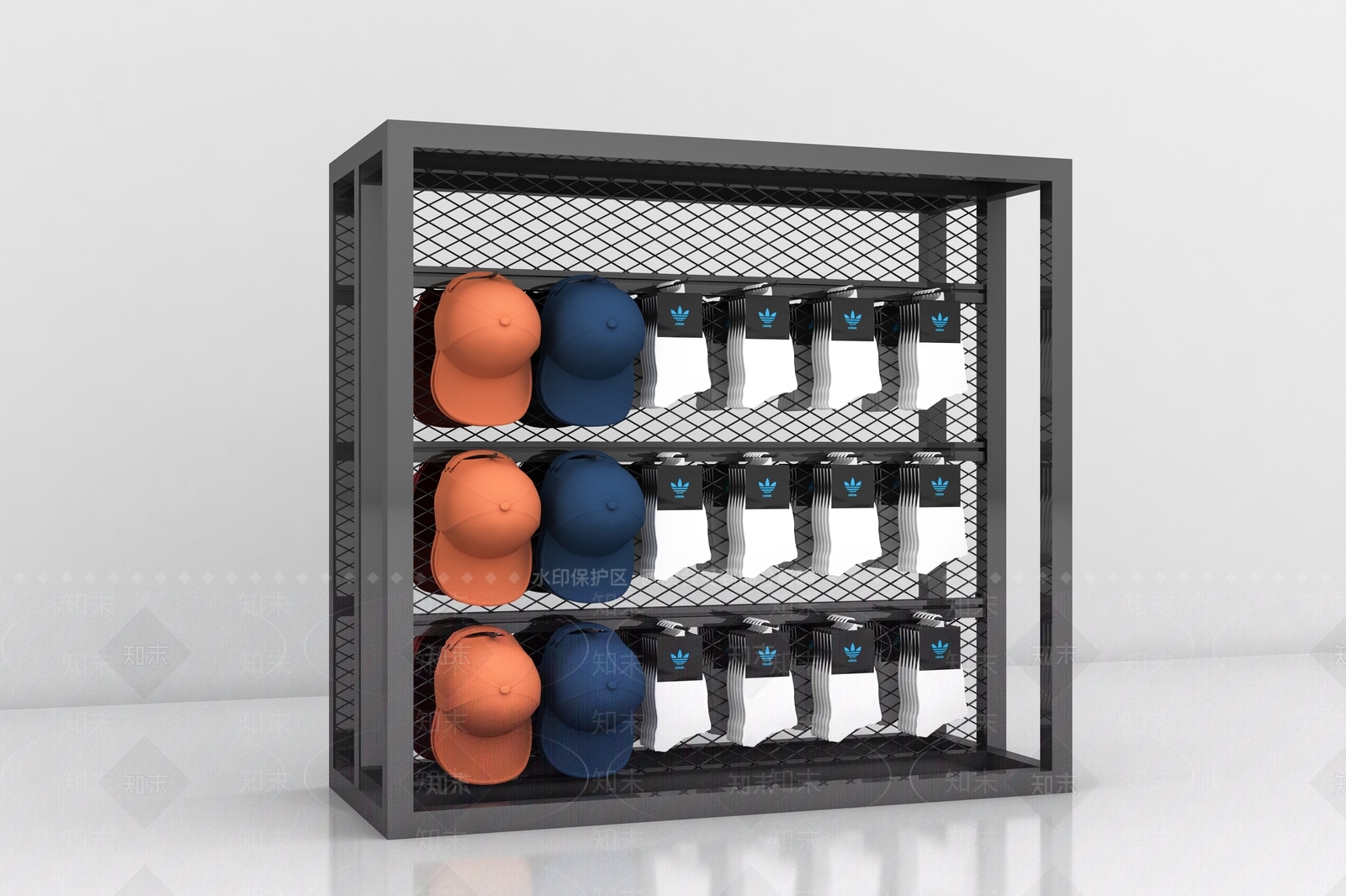 现代袜子帽子展示架SU模型下载【ID:1126656244】