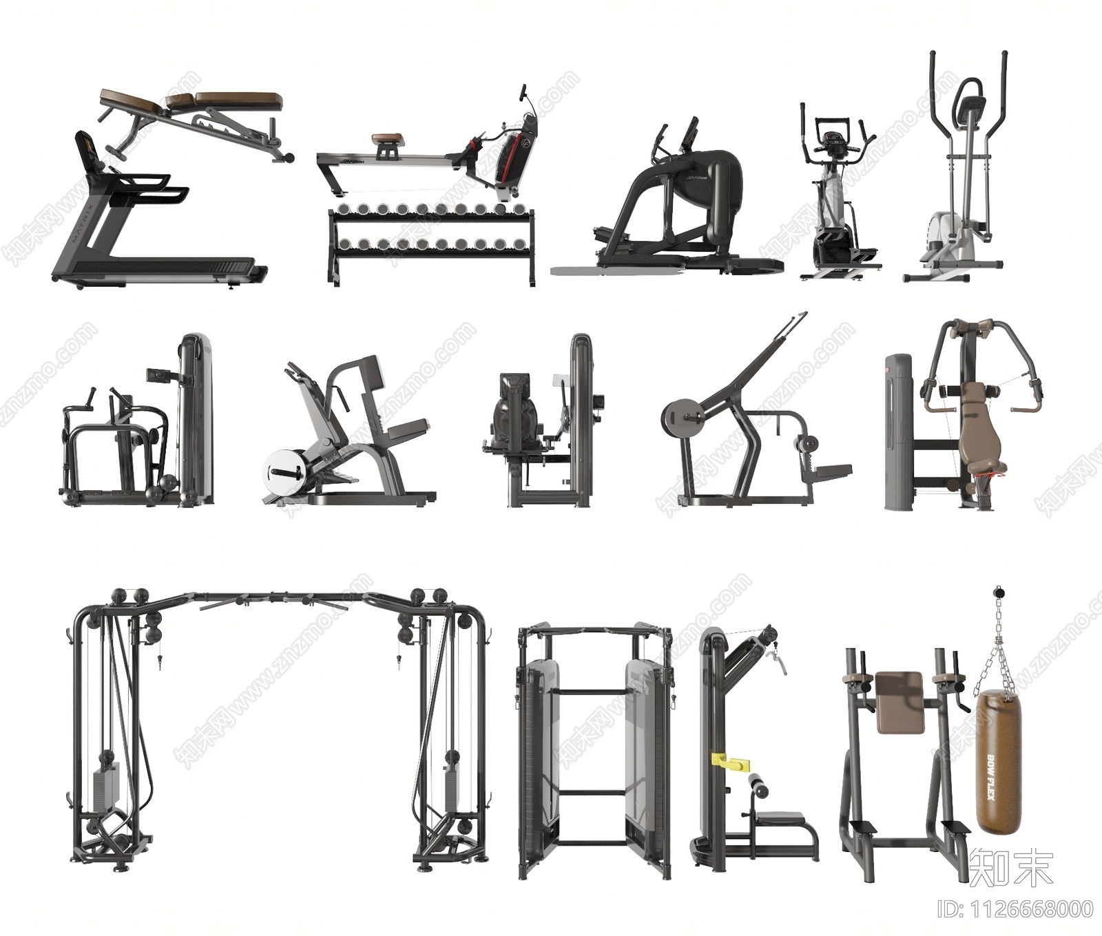 现代健身器材SU模型下载【ID:1126668000】