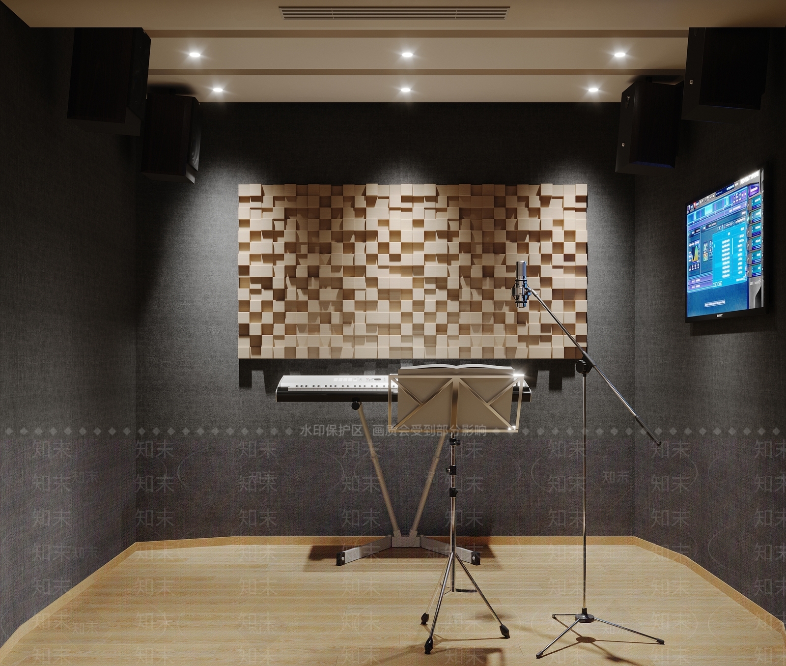 现代录音室3D模型下载【ID:1126669734】
