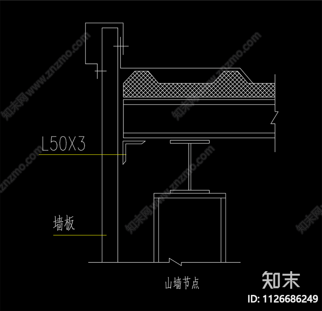 现代山墙檐口大样cad施工图下载【ID:1126686249】