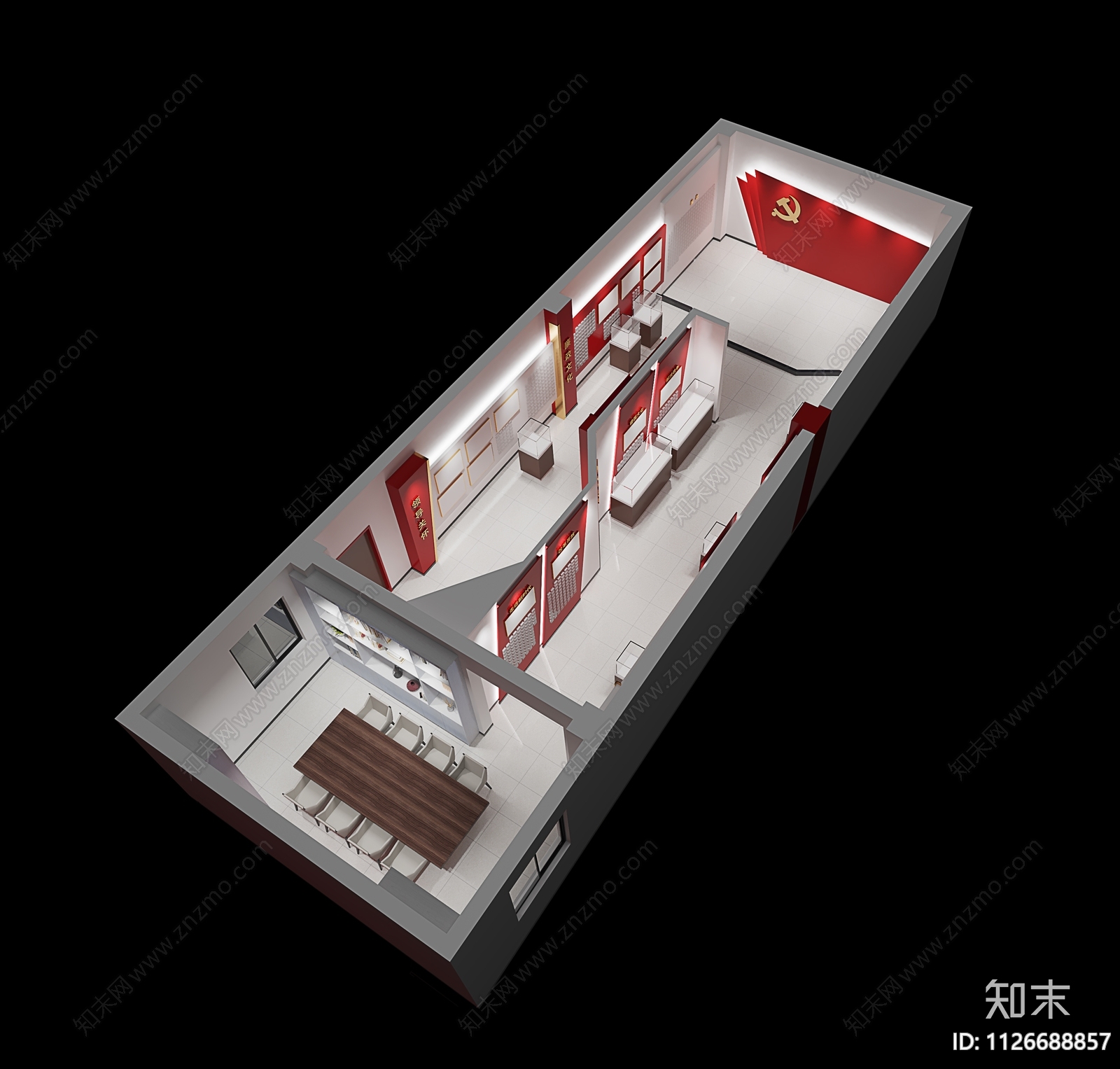 现代消防队党建文化室cad施工图下载【ID:1126688857】
