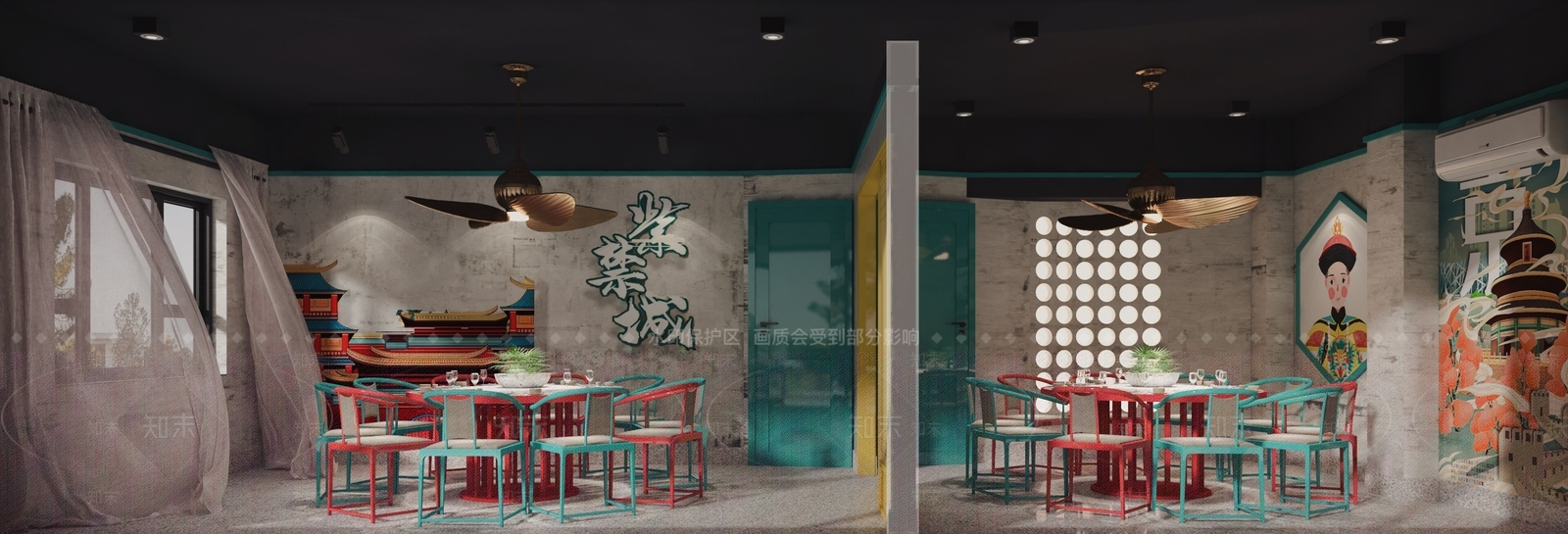 新中式火锅店3D模型下载【ID:1126693455】
