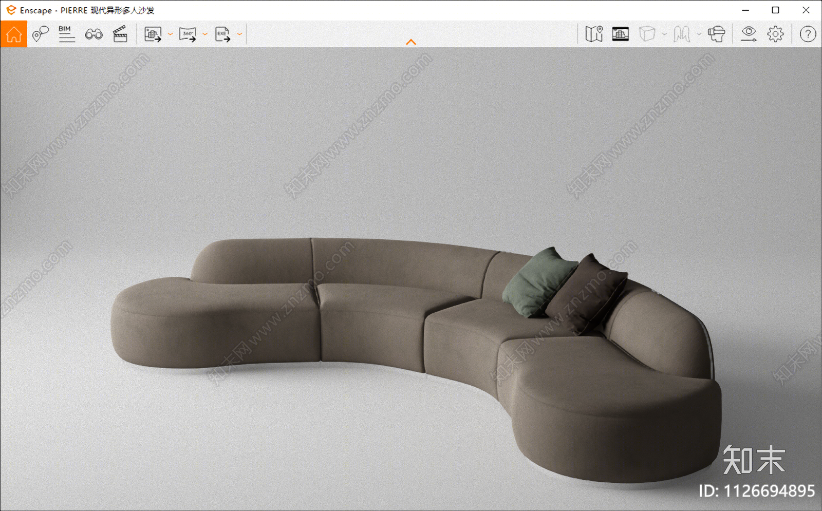 PIERRE现代异形沙发SU模型下载【ID:1126694895】