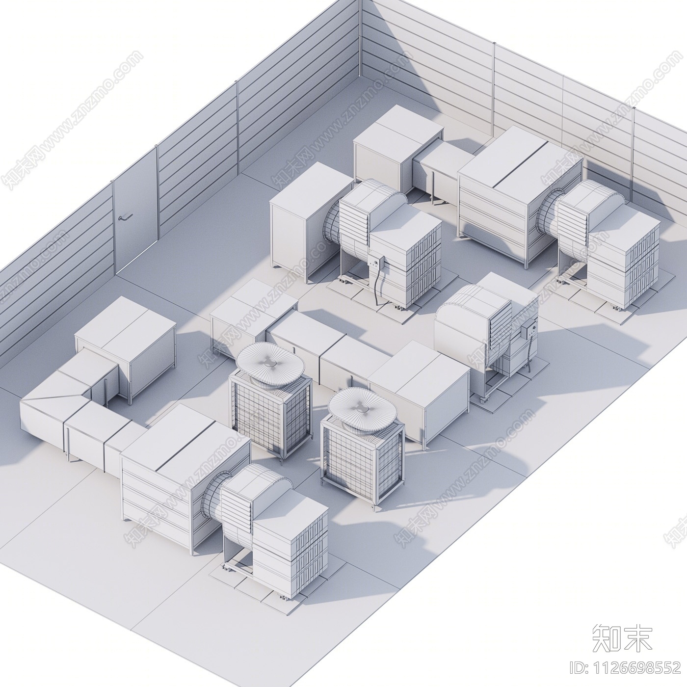 楼顶工业设备3D模型下载【ID:1126698552】