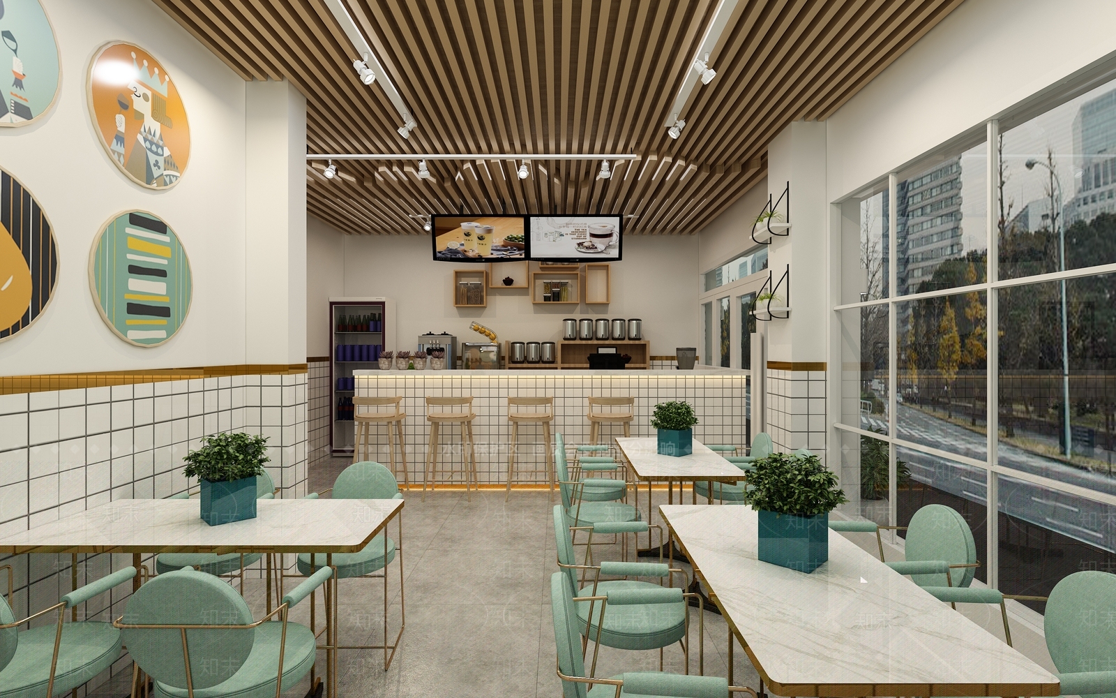 现代奶茶店3D模型下载【ID:1126705211】