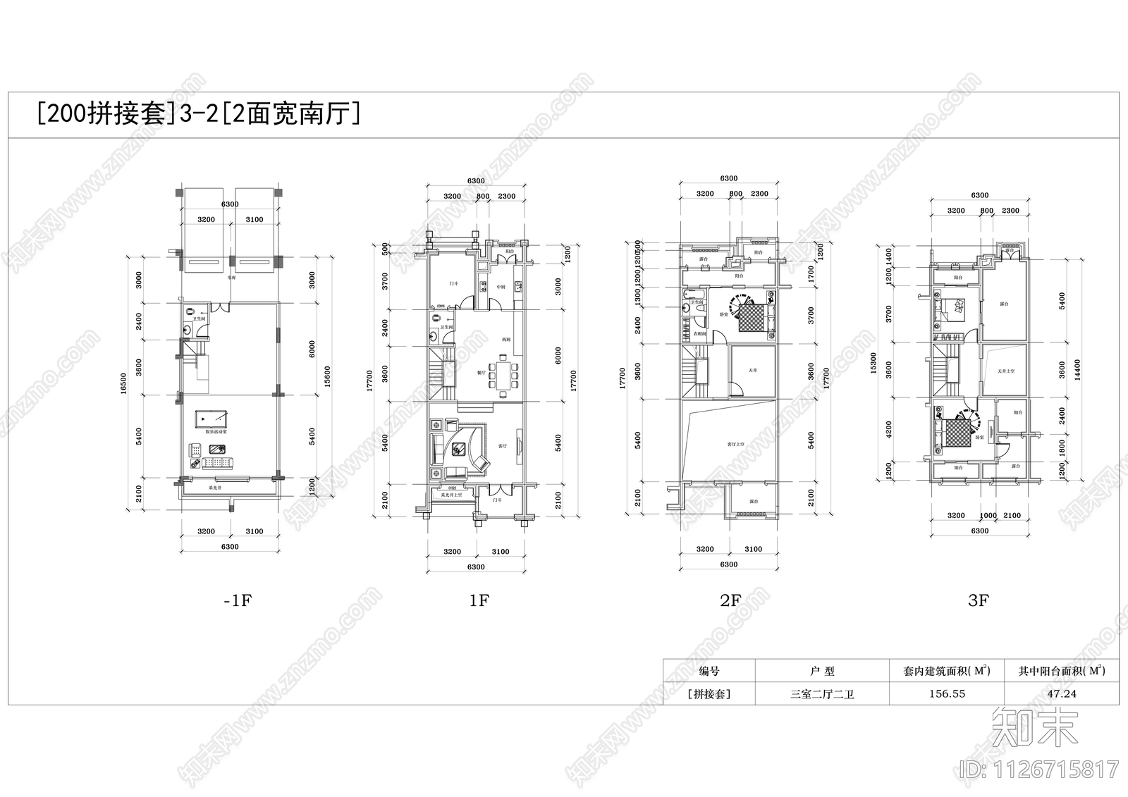 现代简约施工图下载【ID:1126715817】