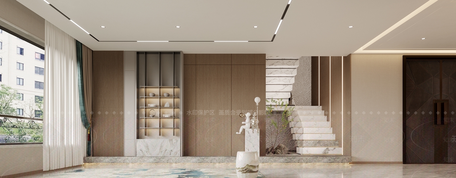 现代楼梯间3D模型下载【ID:1126718306】
